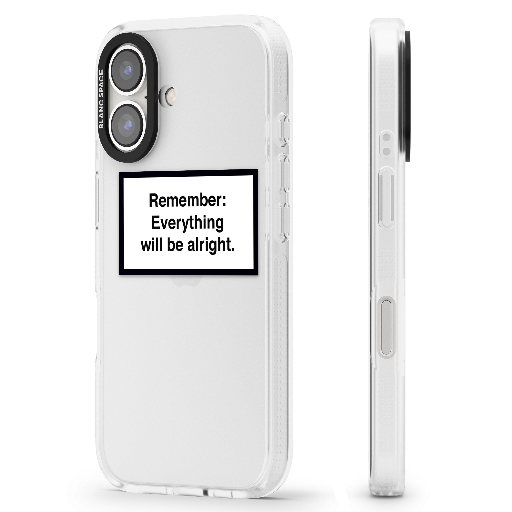 Everything Will Be Alright iPhone 16 / 16 Plus Clear Case Impact Air - Blanc Space