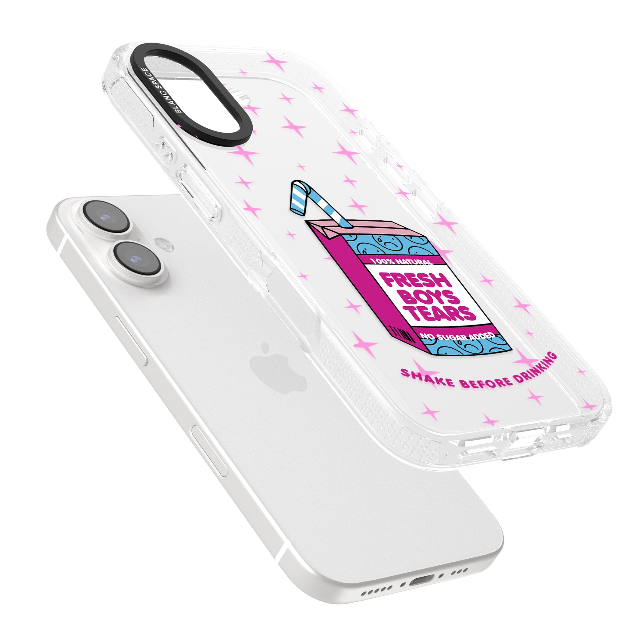 Boy Tears iPhone 16 / 16 Plus Clear Case Impact Air - Blanc Space