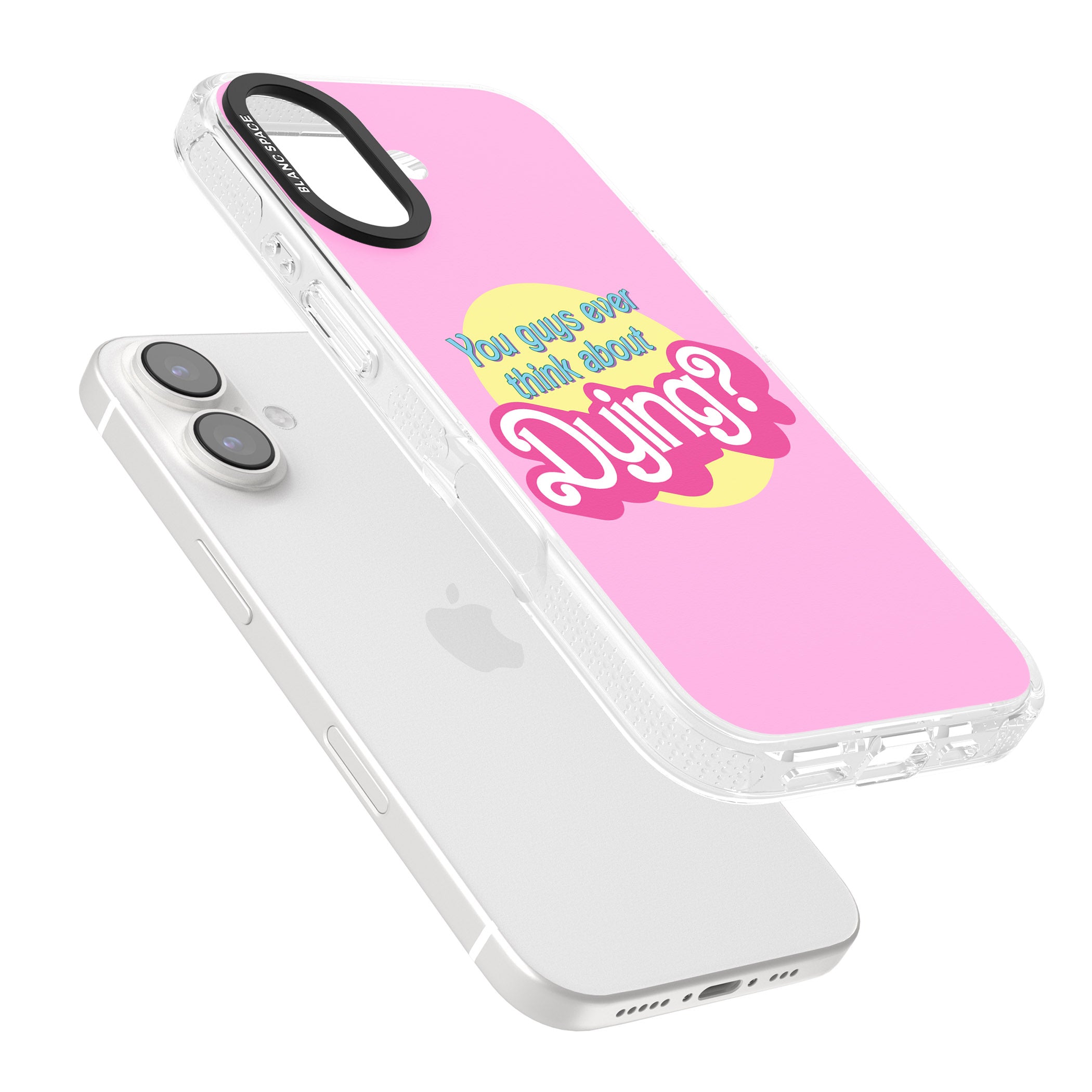 Ever Think About Dying? iPhone 16 / 16 Plus Clear Case Impact Air - Blanc Space