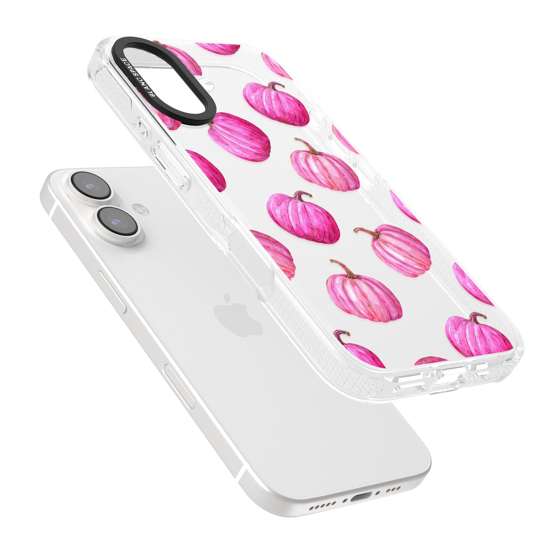 Pink Pumpkins iPhone 16 / 16 Plus Clear Case Impact Air - Blanc Space