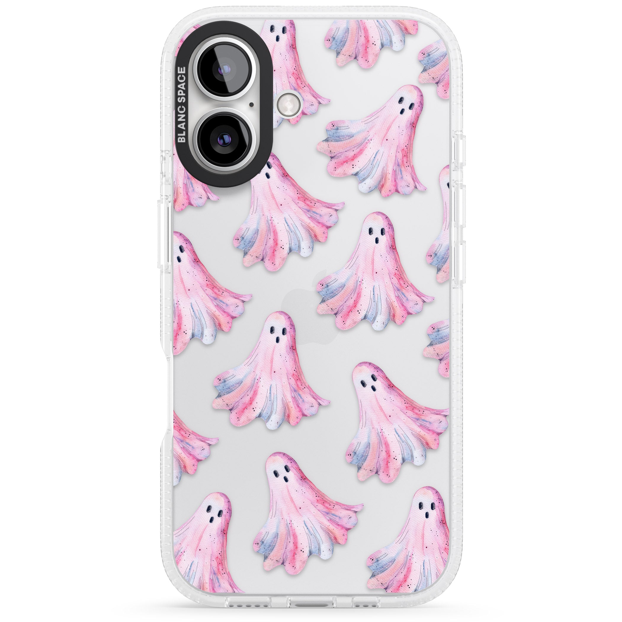 Pink Ghosts iPhone 16 / 16 Plus Clear Case Impact Air - Blanc Space
