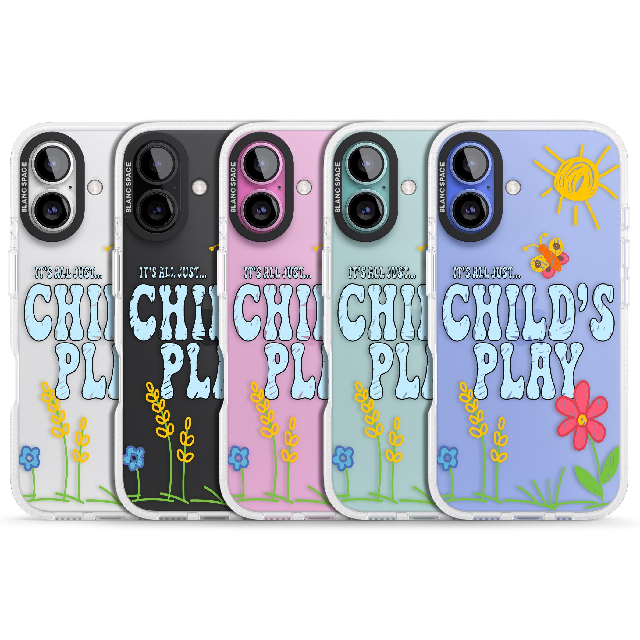 Child's Play iPhone 16 / 16 Plus Clear Case Impact Air - Blanc Space
