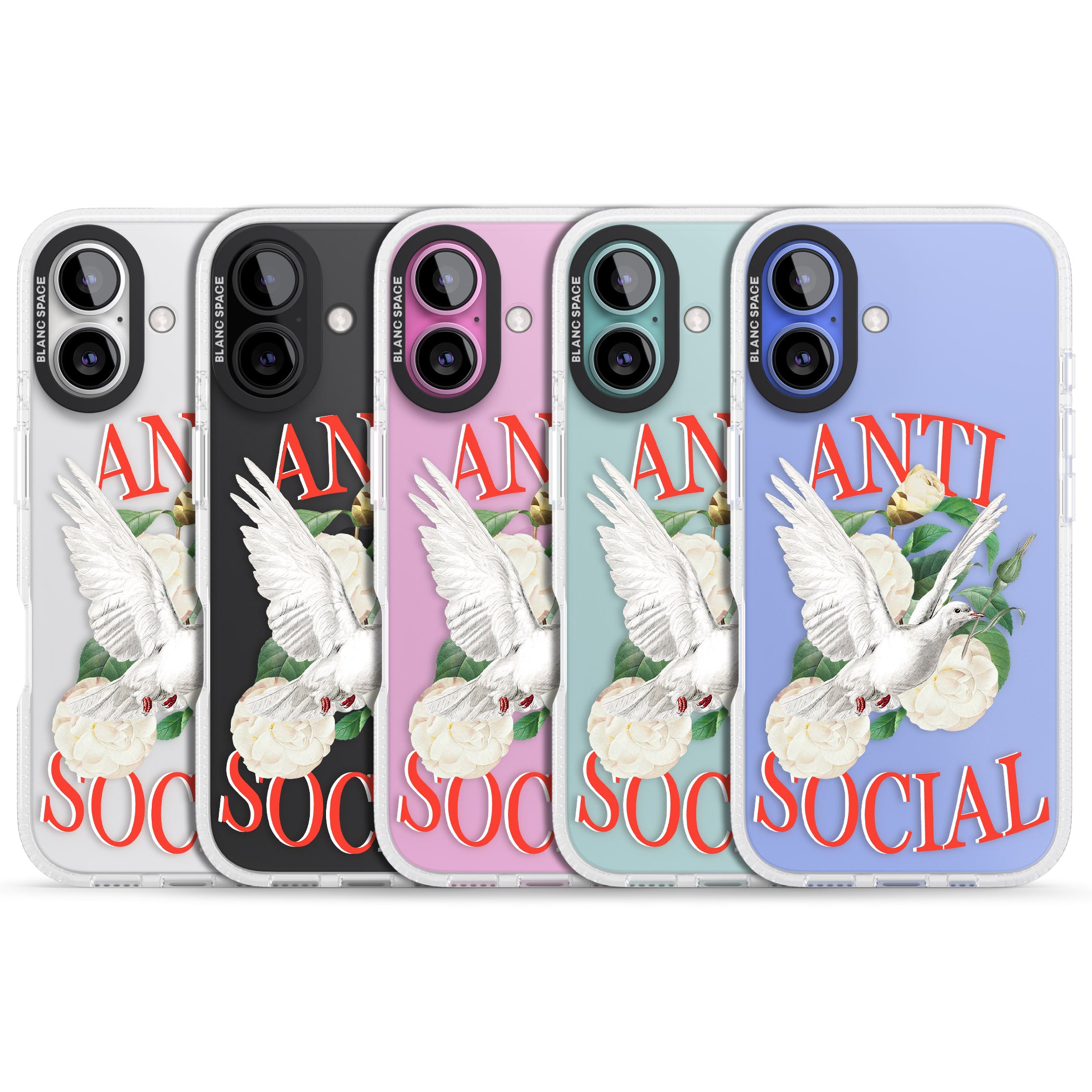 Anti-Social iPhone 16 / 16 Plus Clear Case Impact Air - Blanc Space