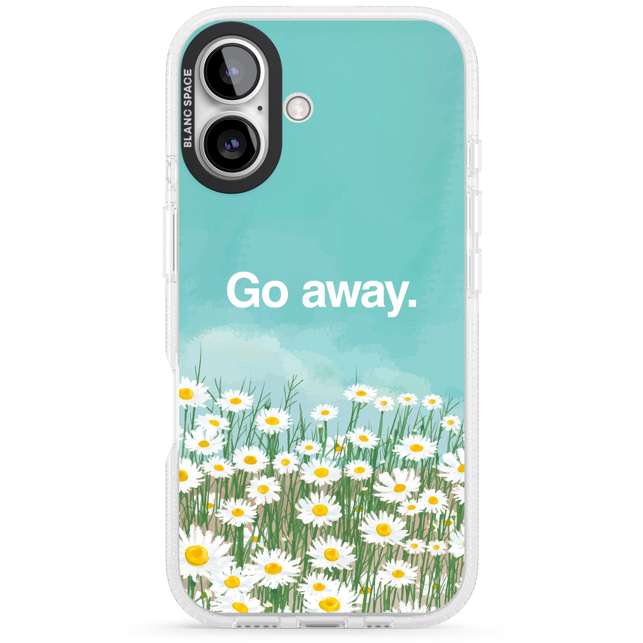 Go away iPhone 16 / 16 Plus Clear Case Impact Air - Blanc Space