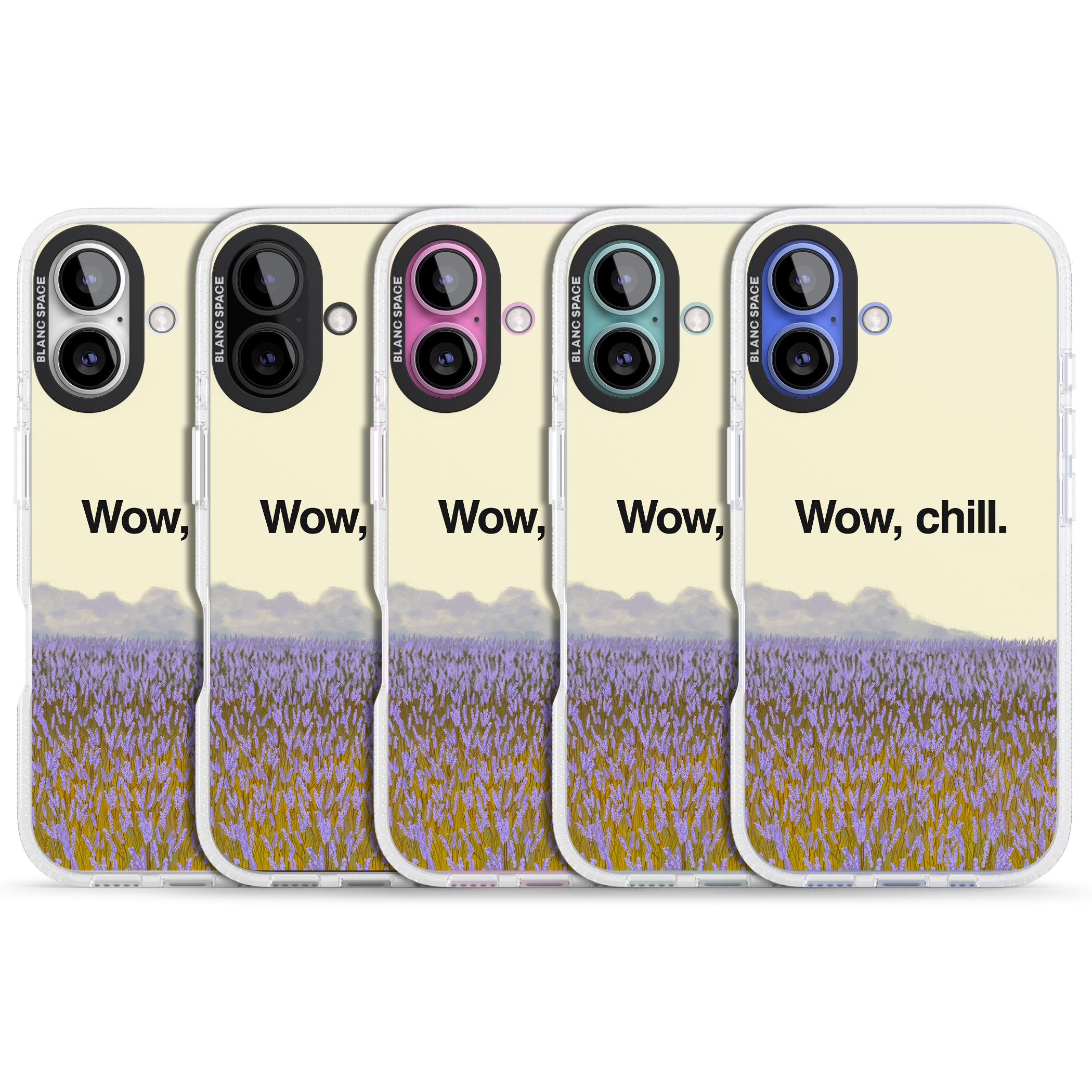 Wow, chill iPhone 16 / 16 Plus Clear Case Impact Air - Blanc Space