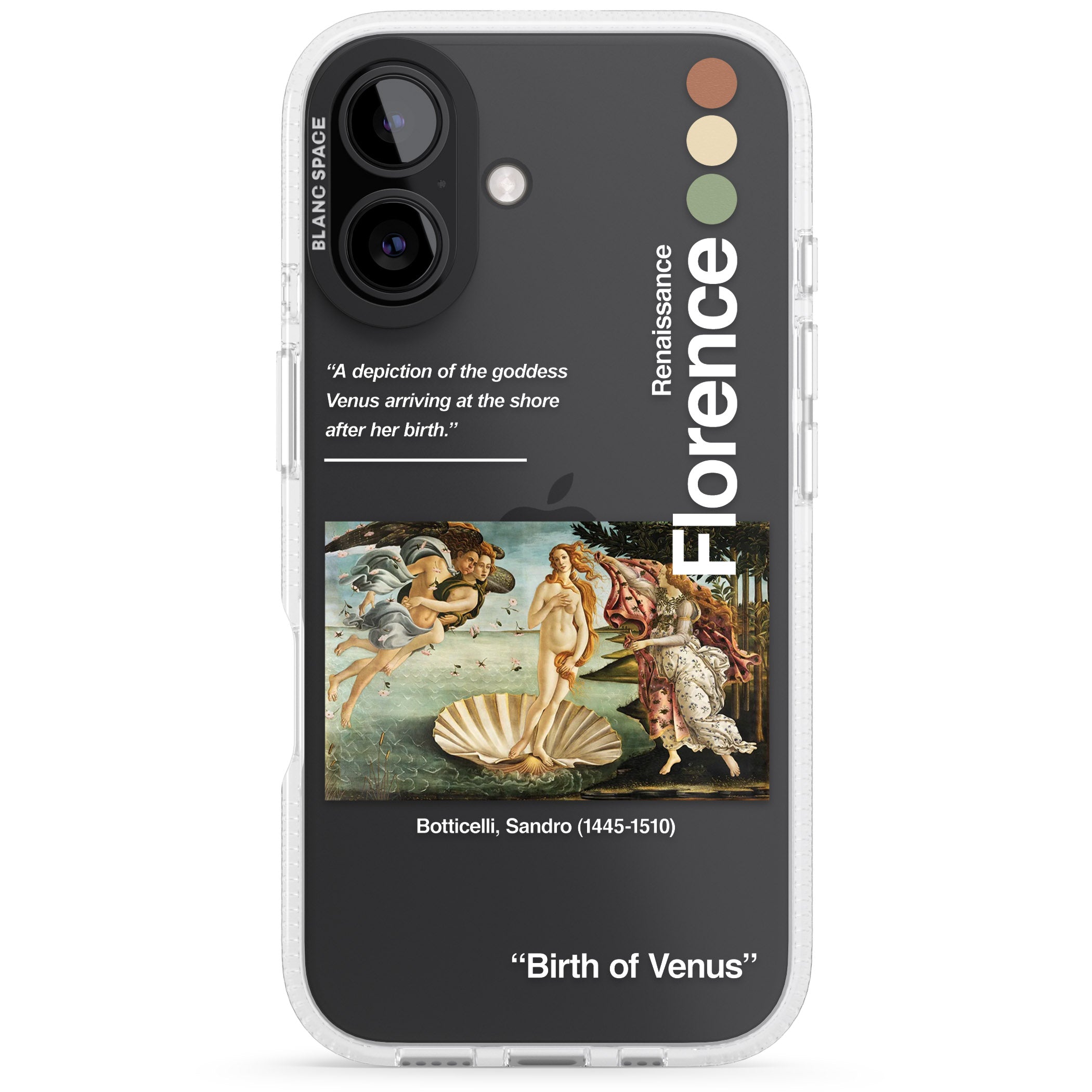 Birth of Venus iPhone 16 / 16 Plus Clear Case Impact Air - Blanc Space