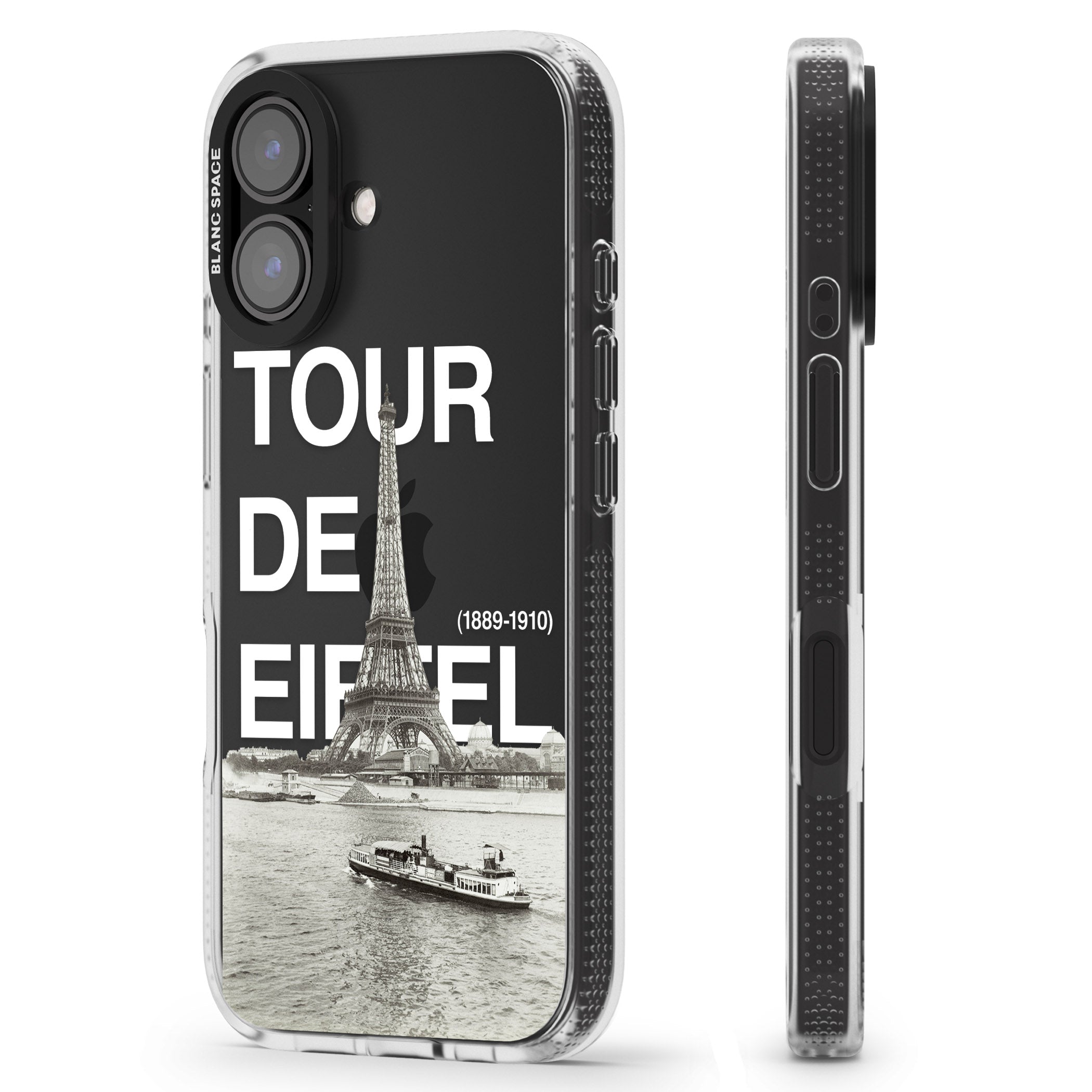 TOUR DE EIFFEL iPhone 16 / 16 Plus Clear Case Impact Air - Blanc Space