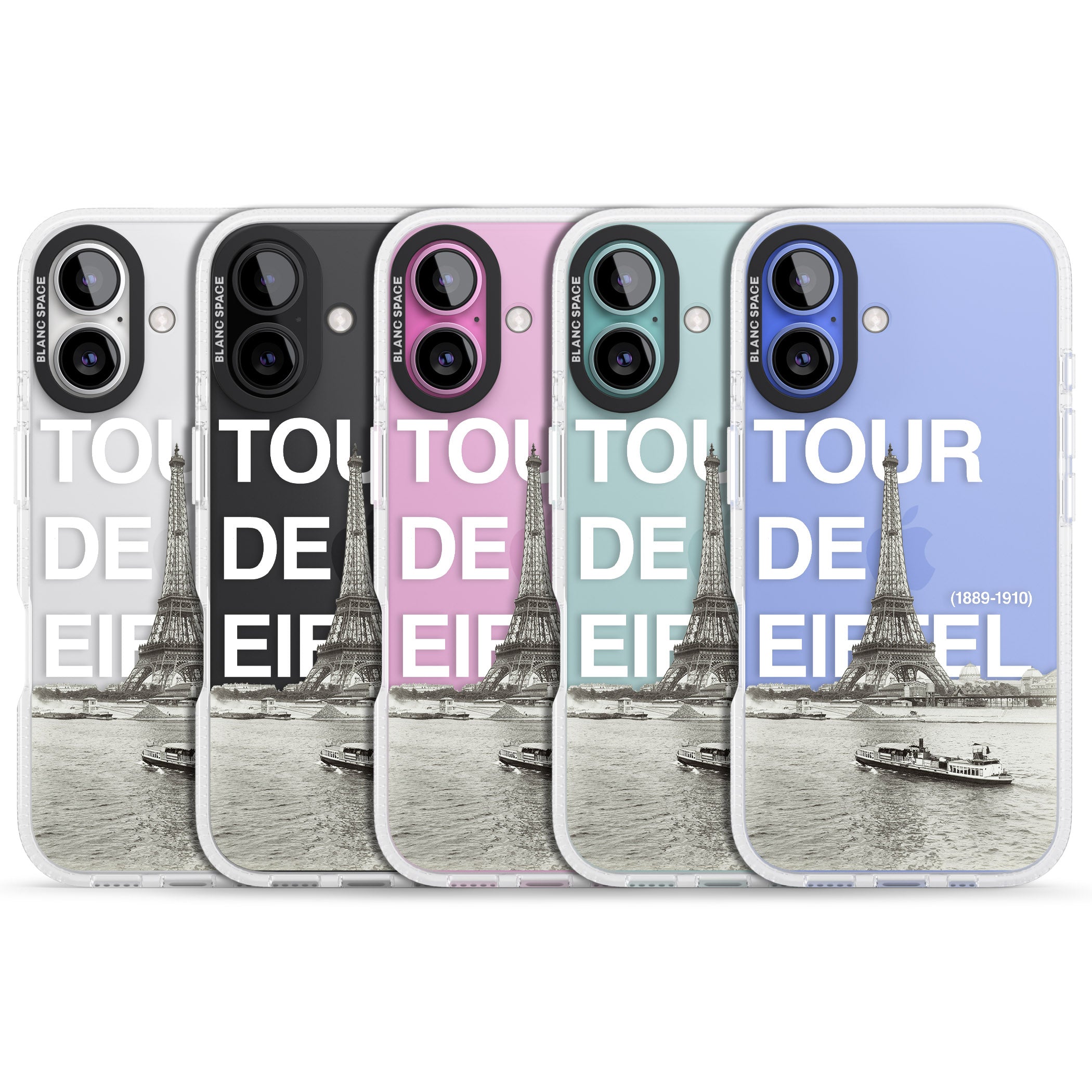 TOUR DE EIFFEL iPhone 16 / 16 Plus Clear Case Impact Air - Blanc Space