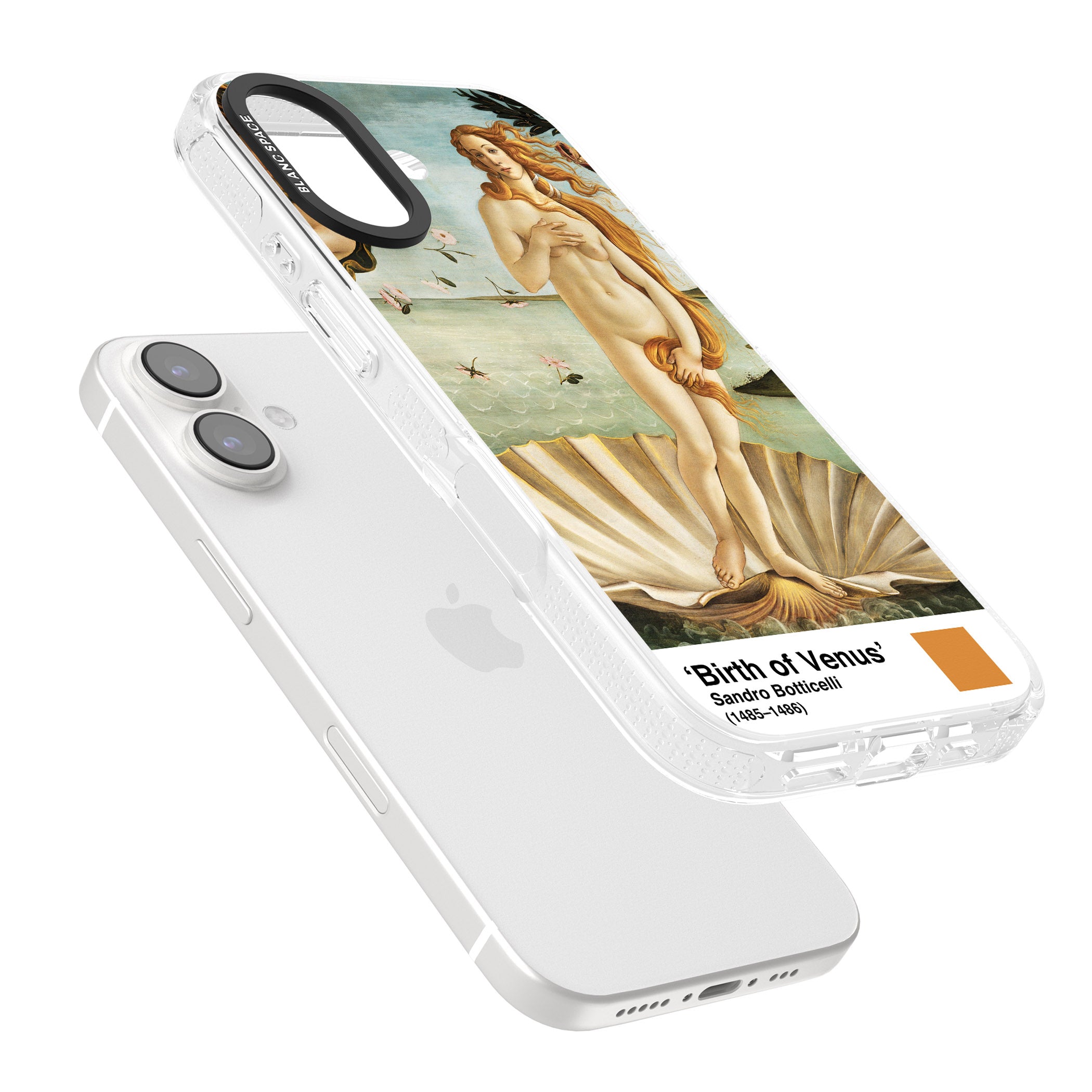 The Birth of Venus iPhone 16 / 16 Plus Clear Case Impact Air - Blanc Space
