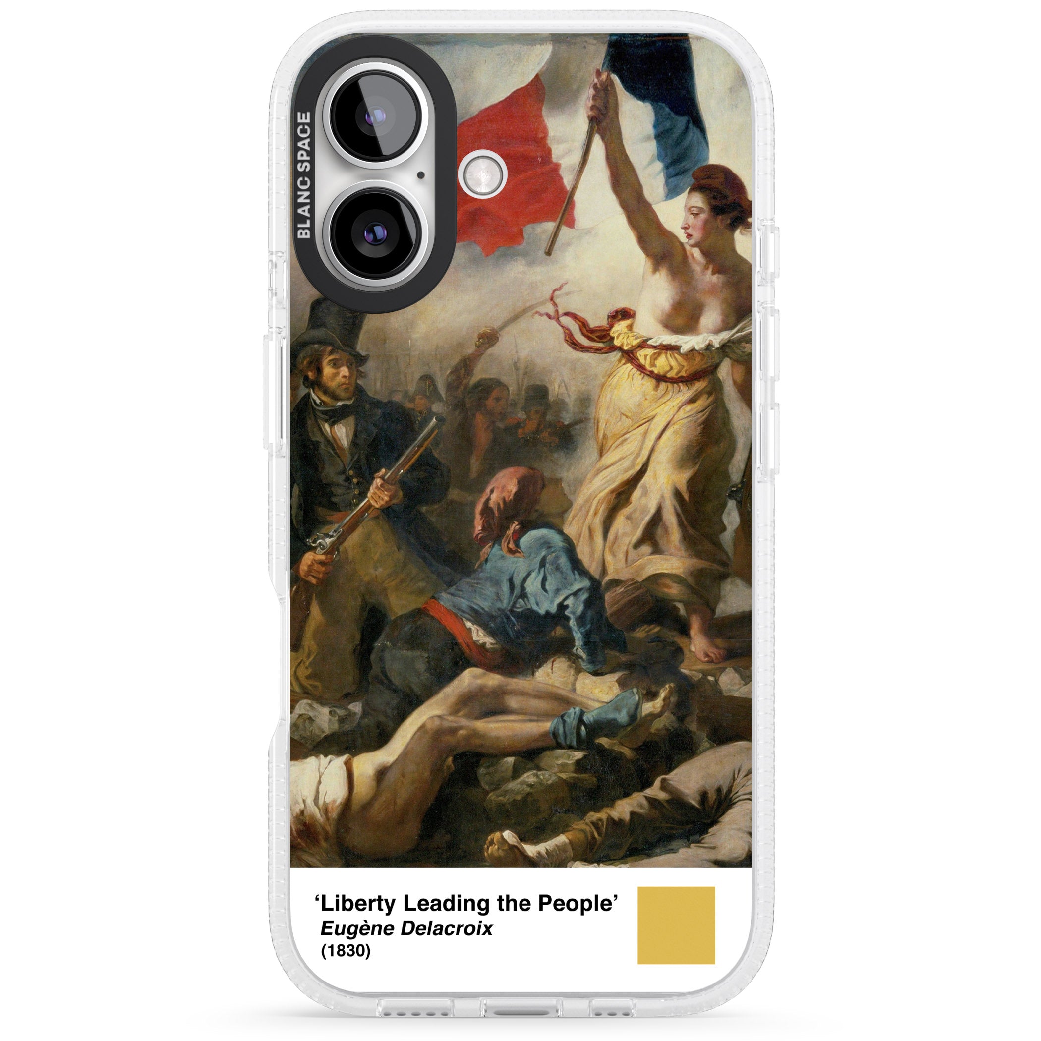 Liberty Leading the People iPhone 16 / 16 Plus Clear Case Impact Air - Blanc Space