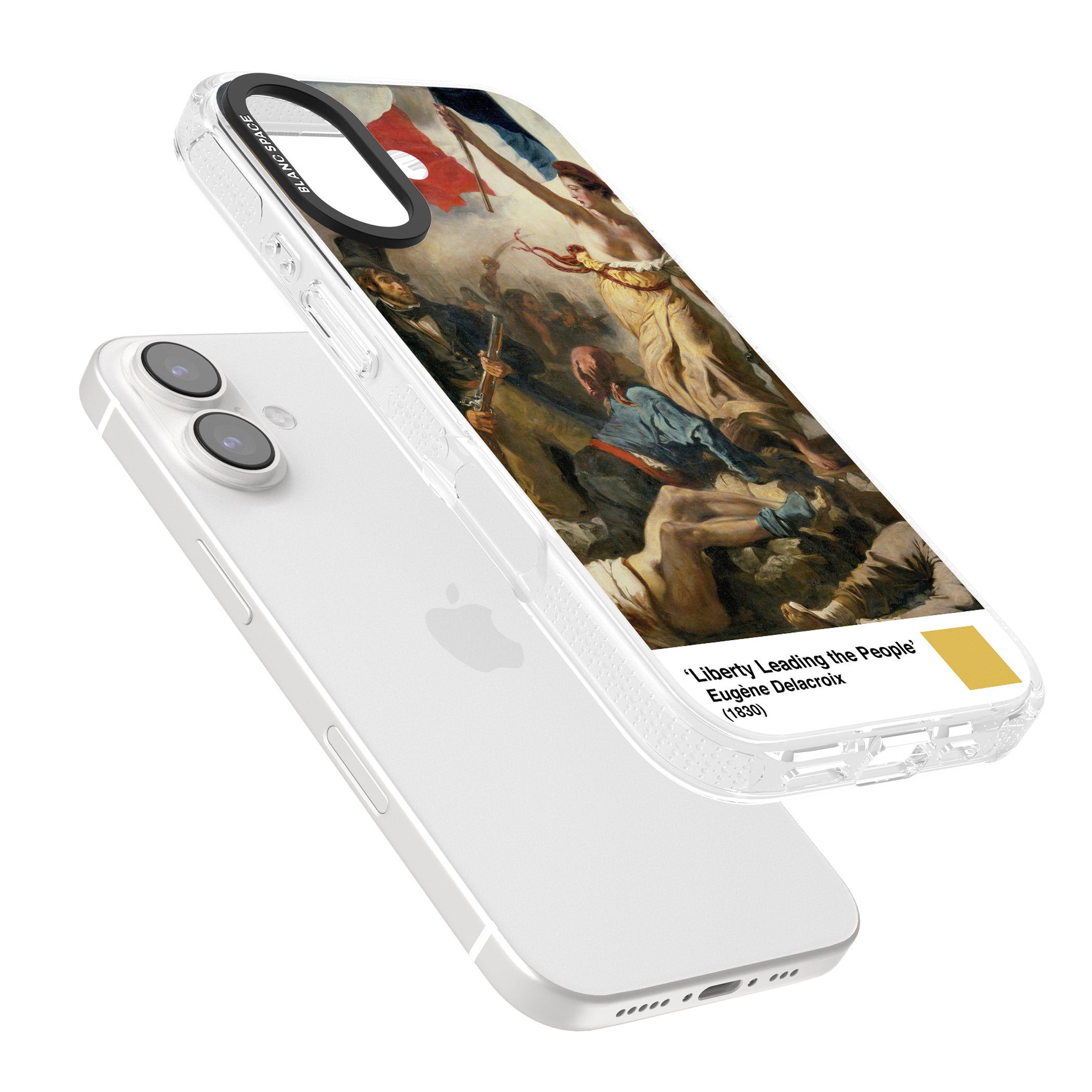 Liberty Leading the People iPhone 16 / 16 Plus Clear Case Impact Air - Blanc Space