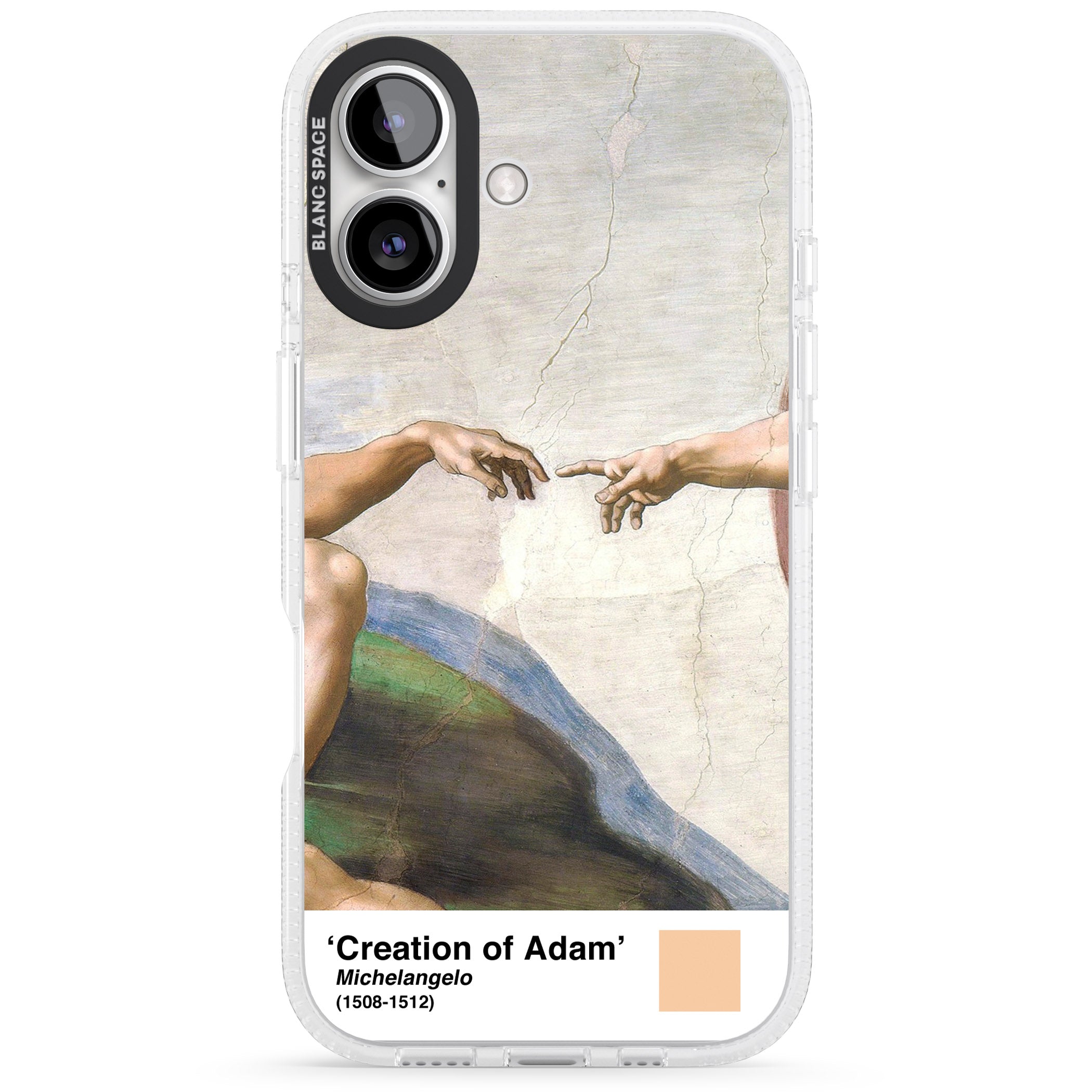 Creation of Adam iPhone 16 / 16 Plus Clear Case Impact Air - Blanc Space
