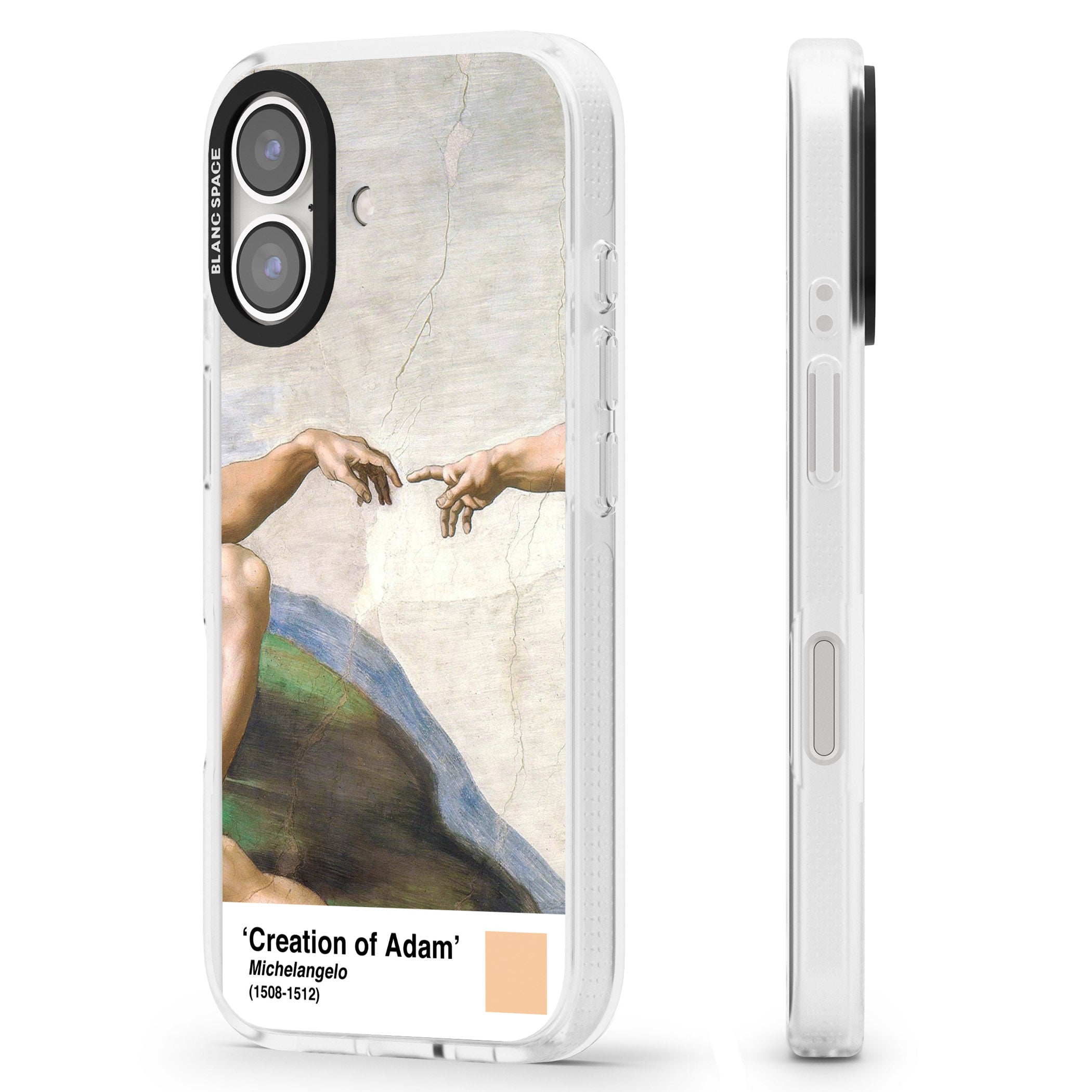 Creation of Adam iPhone 16 / 16 Plus Clear Case Impact Air - Blanc Space