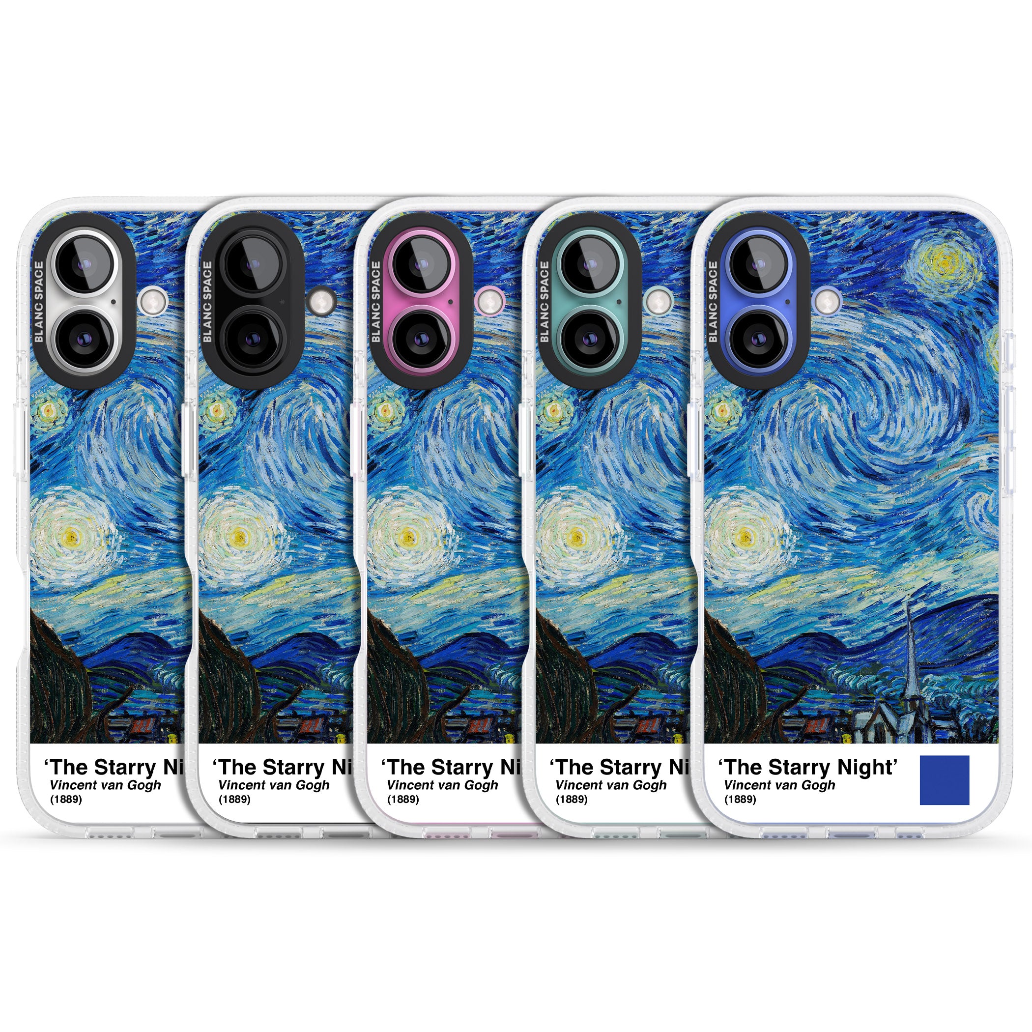 The Starry Night iPhone 16 / 16 Plus Clear Case Impact Air - Blanc Space