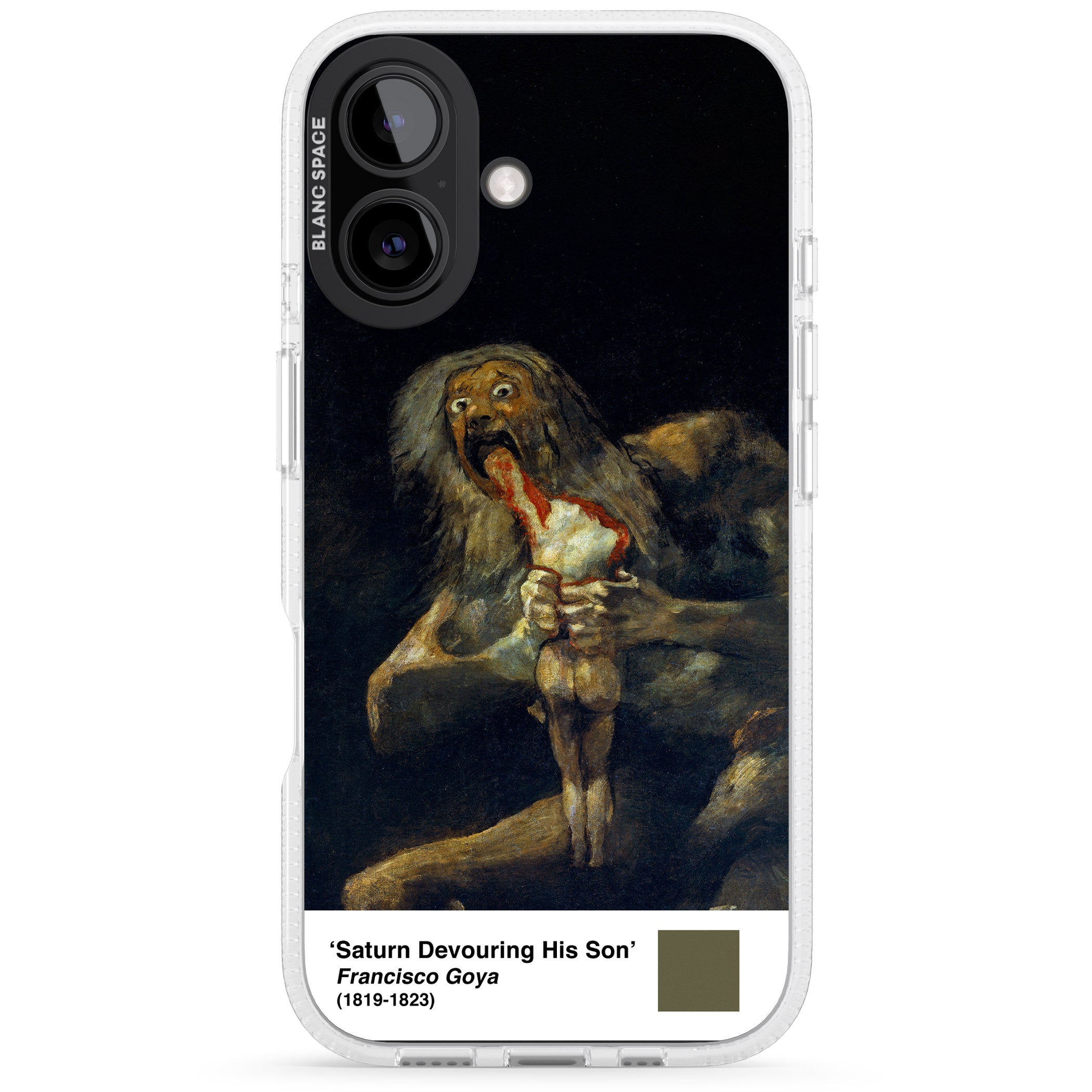 Saturn Devouring His Son iPhone 16 / 16 Plus Clear Case Impact Air - Blanc Space