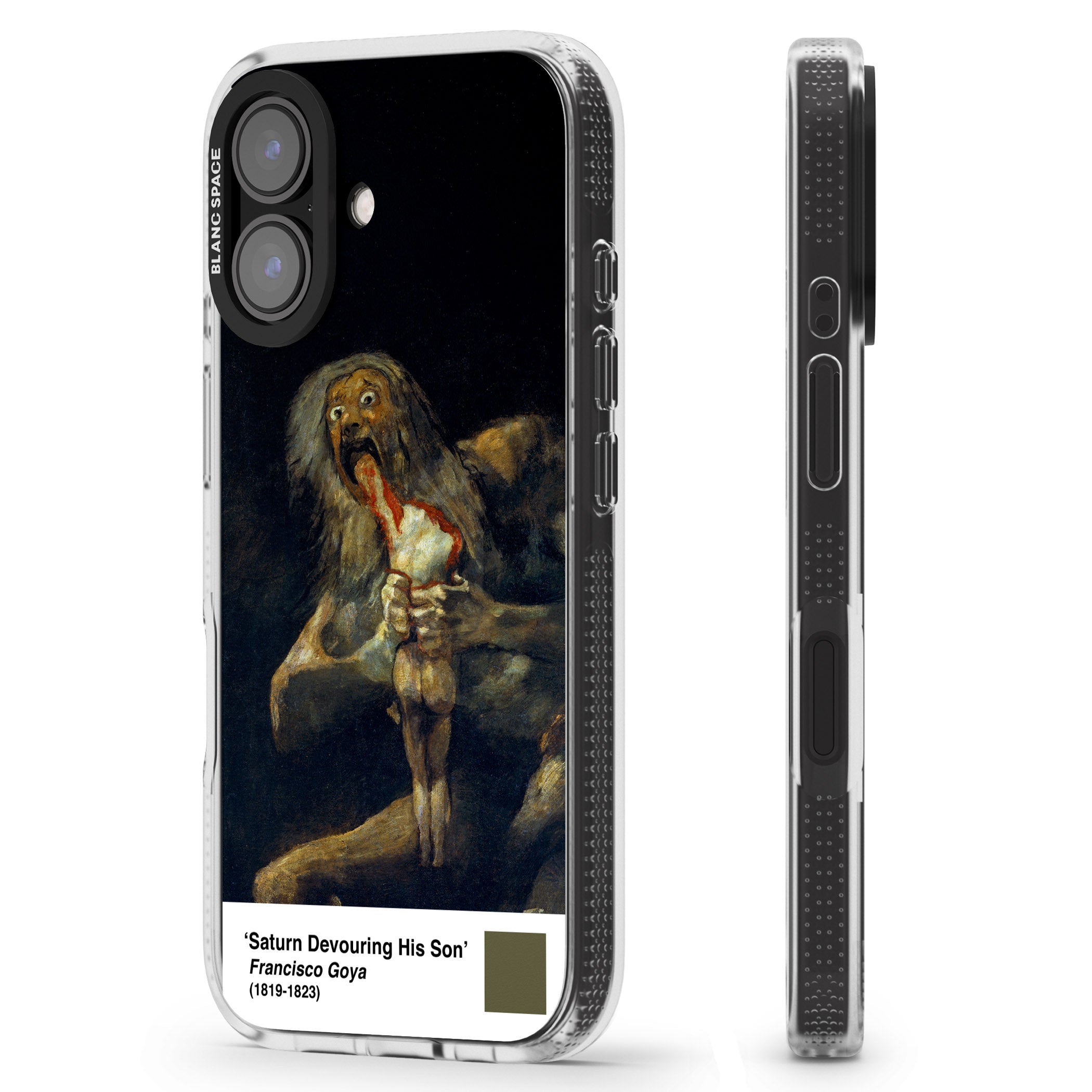 Saturn Devouring His Son iPhone 16 / 16 Plus Clear Case Impact Air - Blanc Space