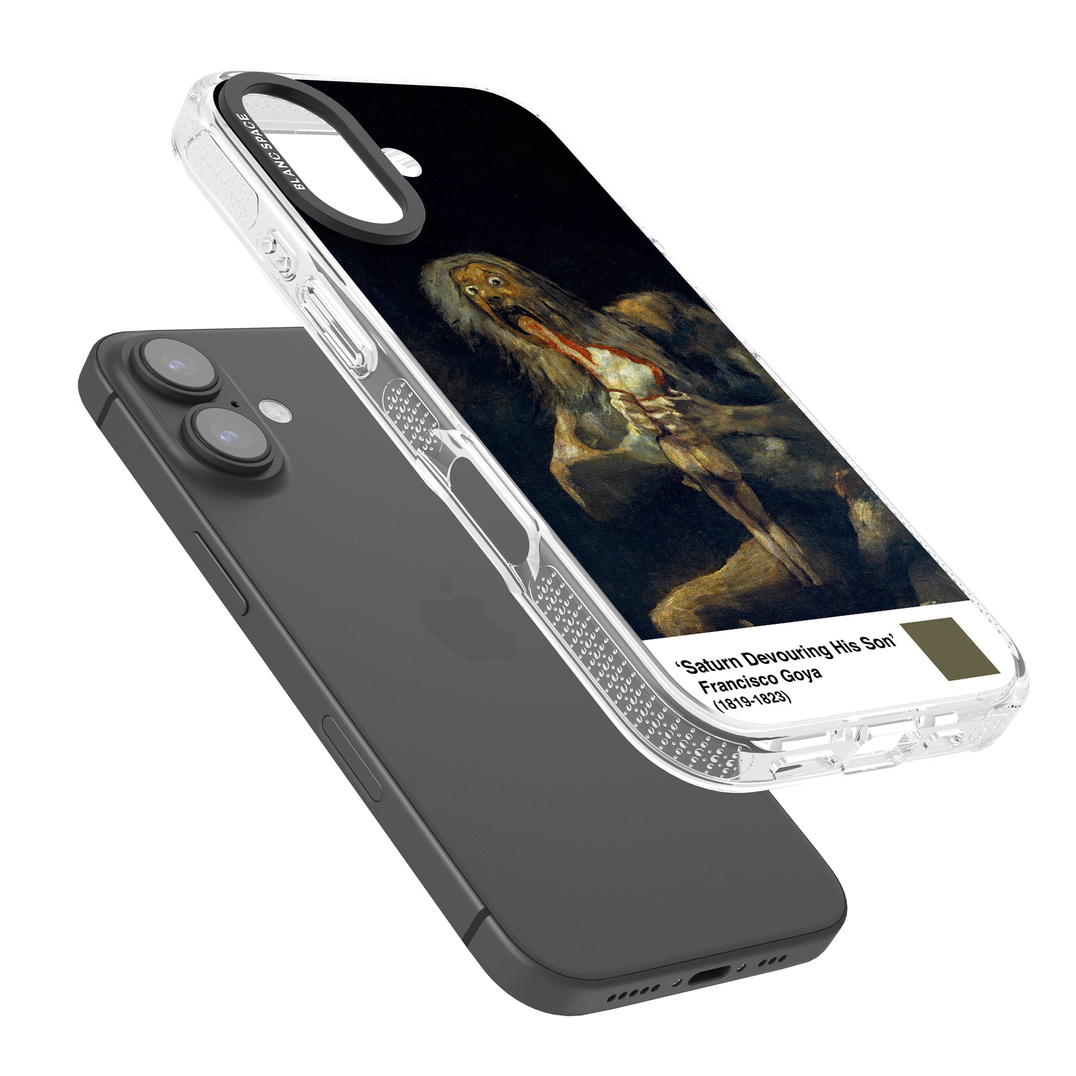Saturn Devouring His Son iPhone 16 / 16 Plus Clear Case Impact Air - Blanc Space