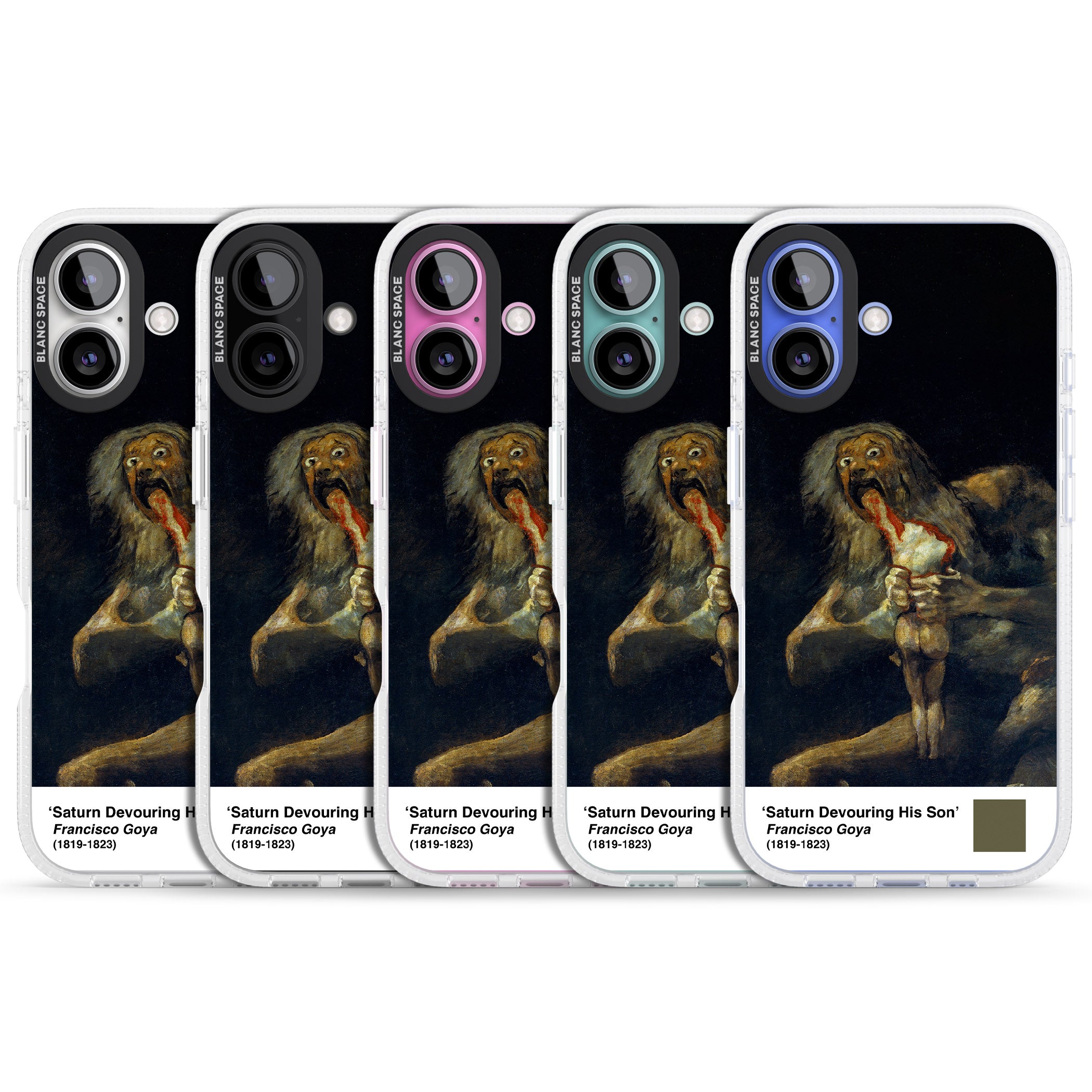 Saturn Devouring His Son iPhone 16 / 16 Plus Clear Case Impact Air - Blanc Space