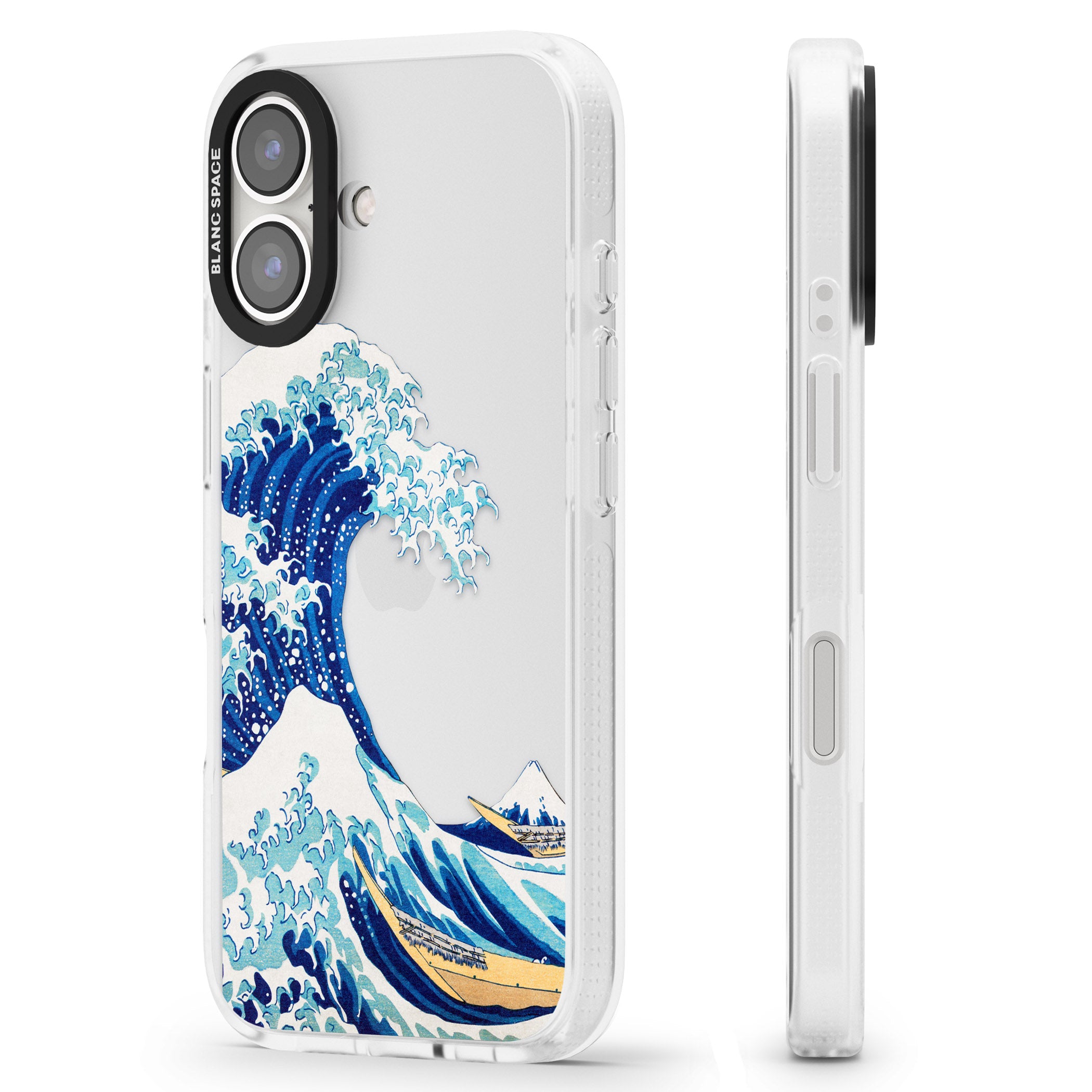 The Great Wave of Kanagawa iPhone 16 / 16 Plus Clear Case Impact Air - Blanc Space