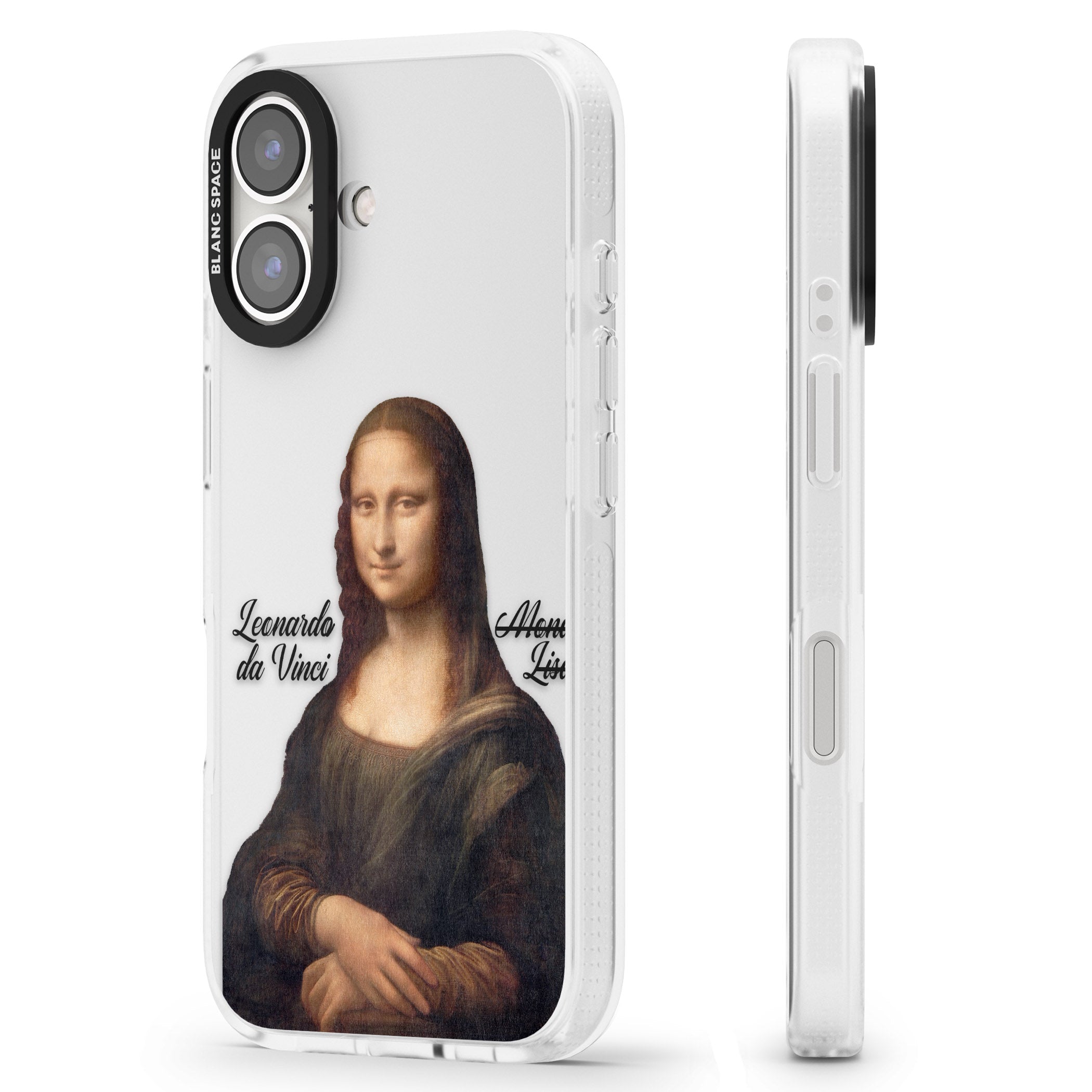 Mona Lisa Cutout iPhone 16 / 16 Plus Clear Case Impact Air - Blanc Space