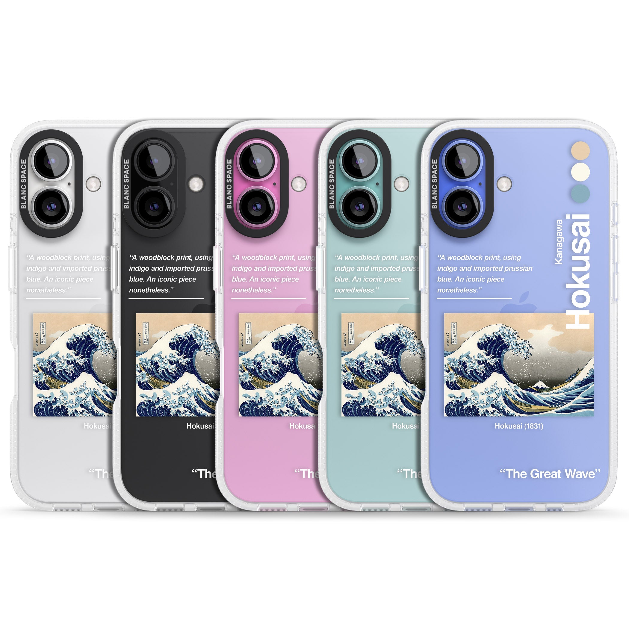 The Great Wave iPhone 16 / 16 Plus Clear Case Impact Air - Blanc Space