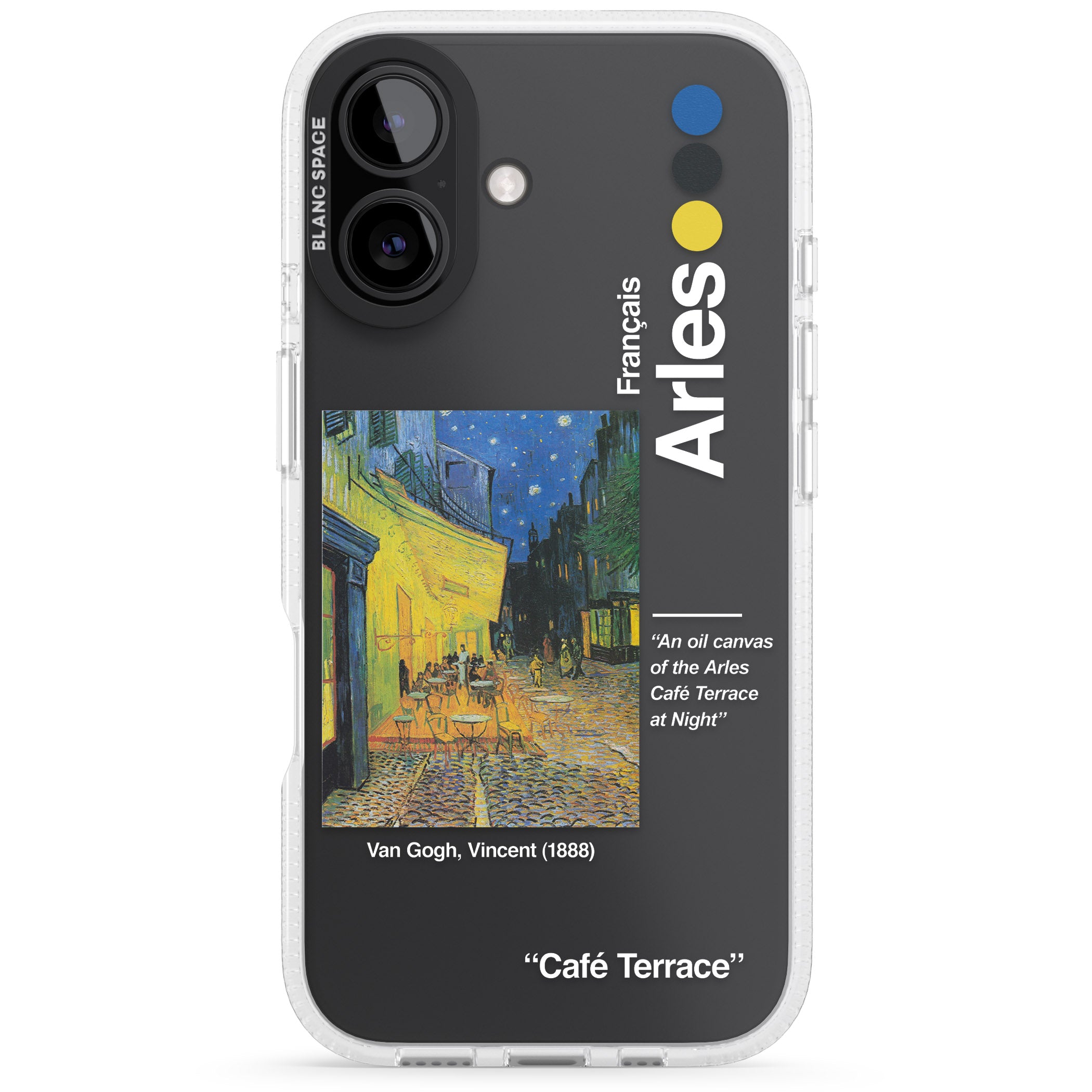 Cafe Terrace at Night iPhone 16 / 16 Plus Clear Case Impact Air - Blanc Space