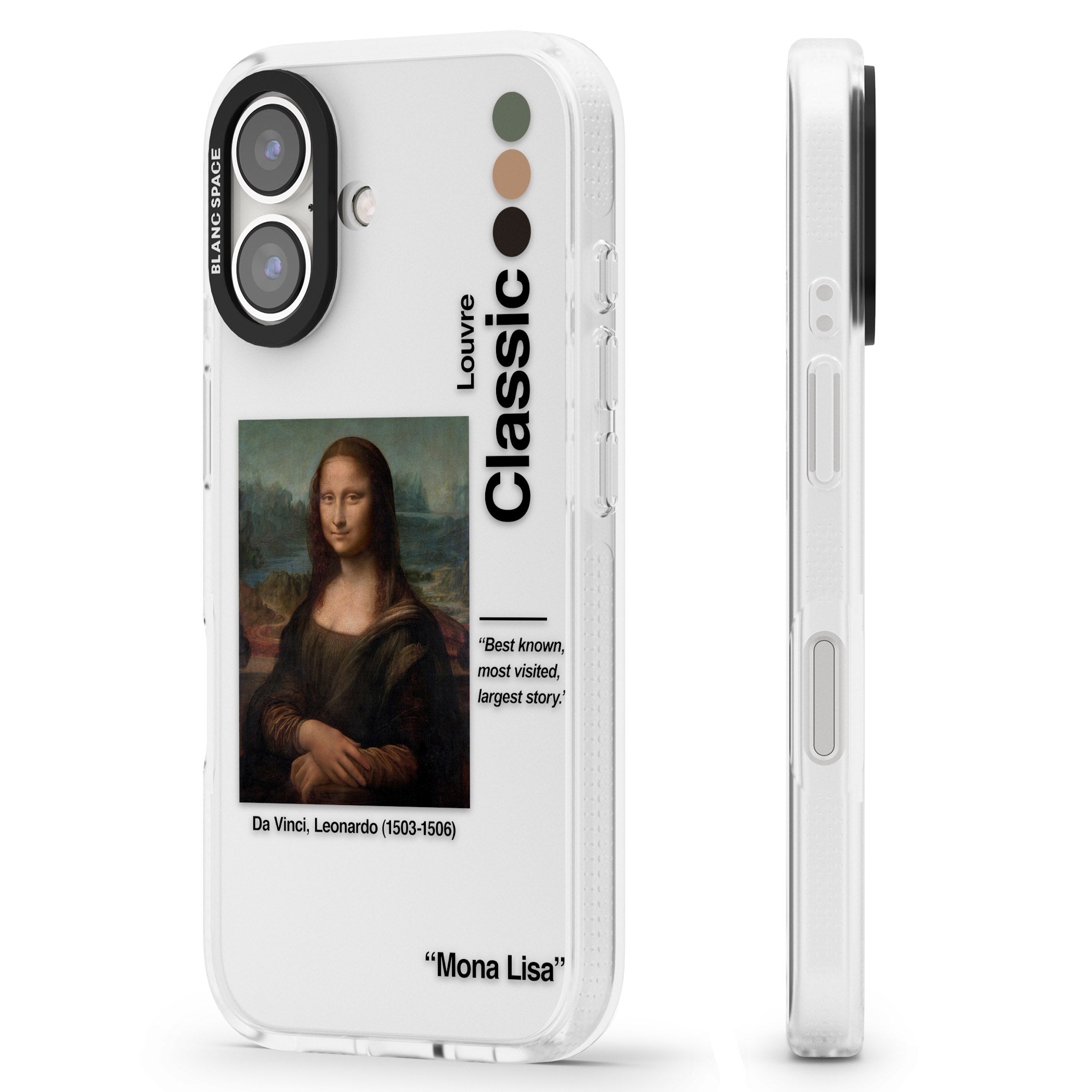 Mona Lisa - Leonardo Da Vinci iPhone 16 / 16 Plus Clear Case Impact Air - Blanc Space