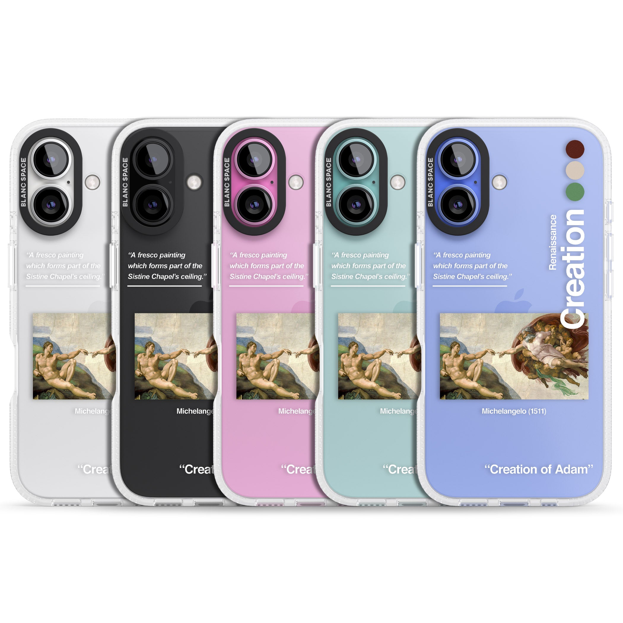 Creation of Adam - Michelangelo iPhone 16 / 16 Plus Clear Case Impact Air - Blanc Space
