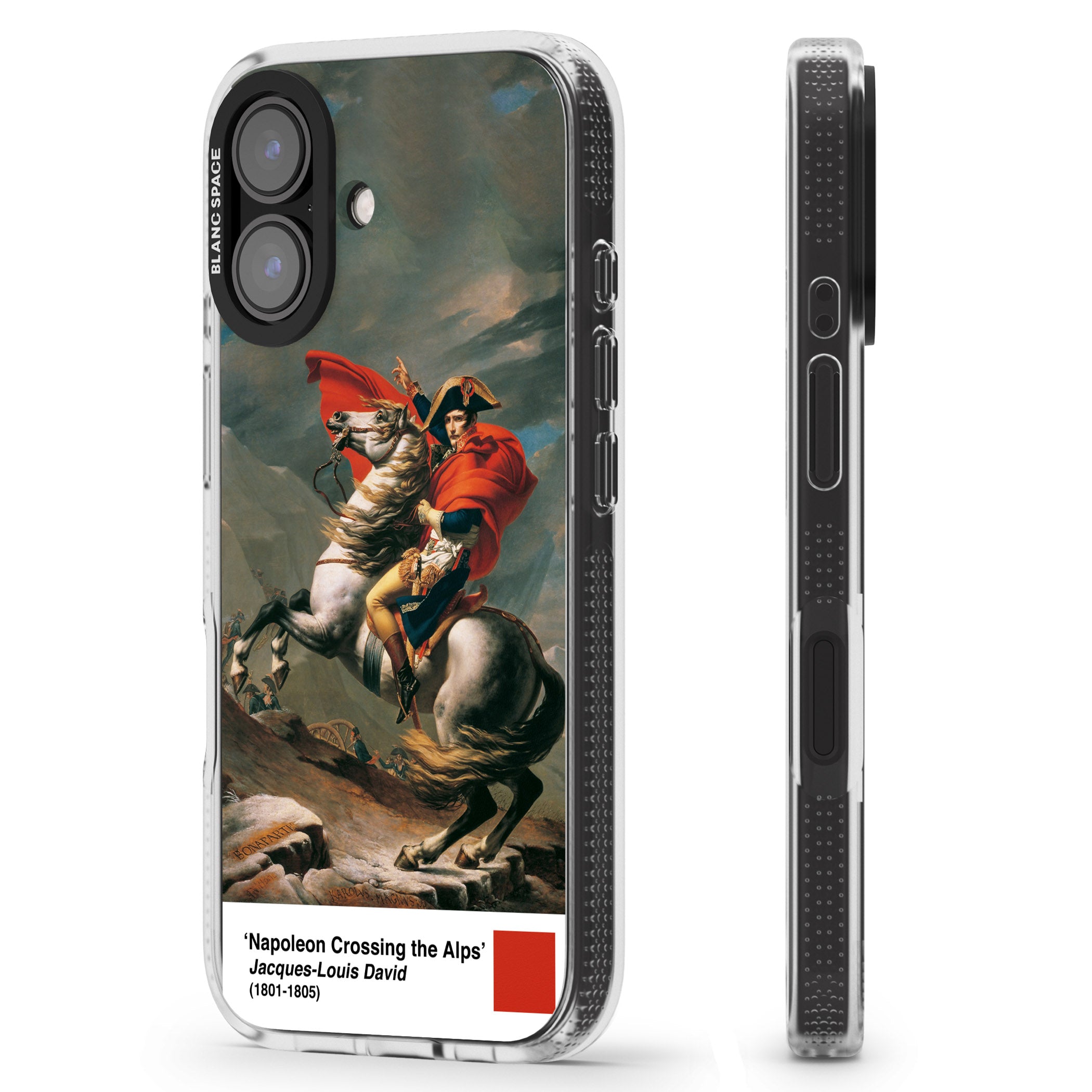 Napoleon Crossing the Alps iPhone 16 / 16 Plus Clear Case Impact Air - Blanc Space