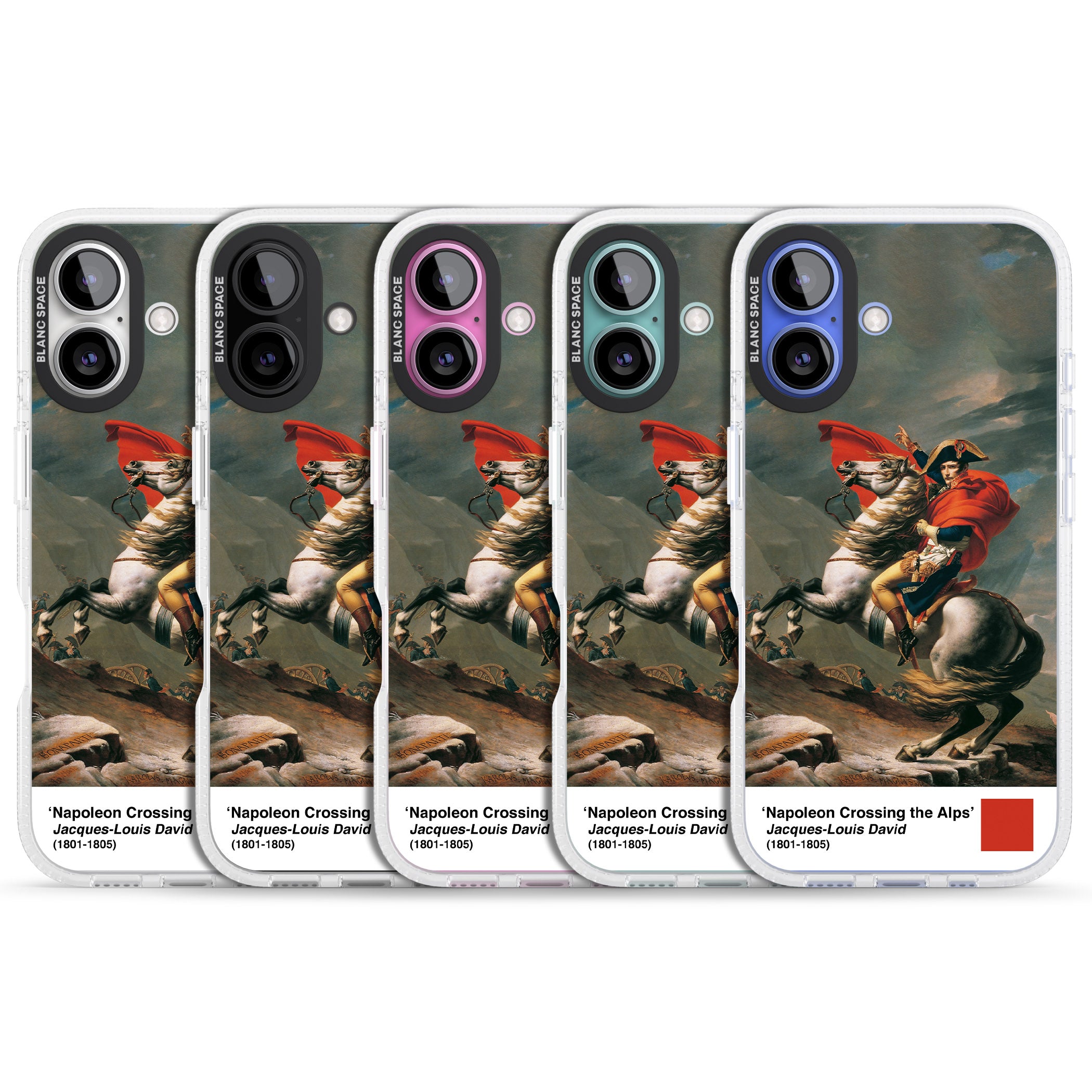 Napoleon Crossing the Alps iPhone 16 / 16 Plus Clear Case Impact Air - Blanc Space