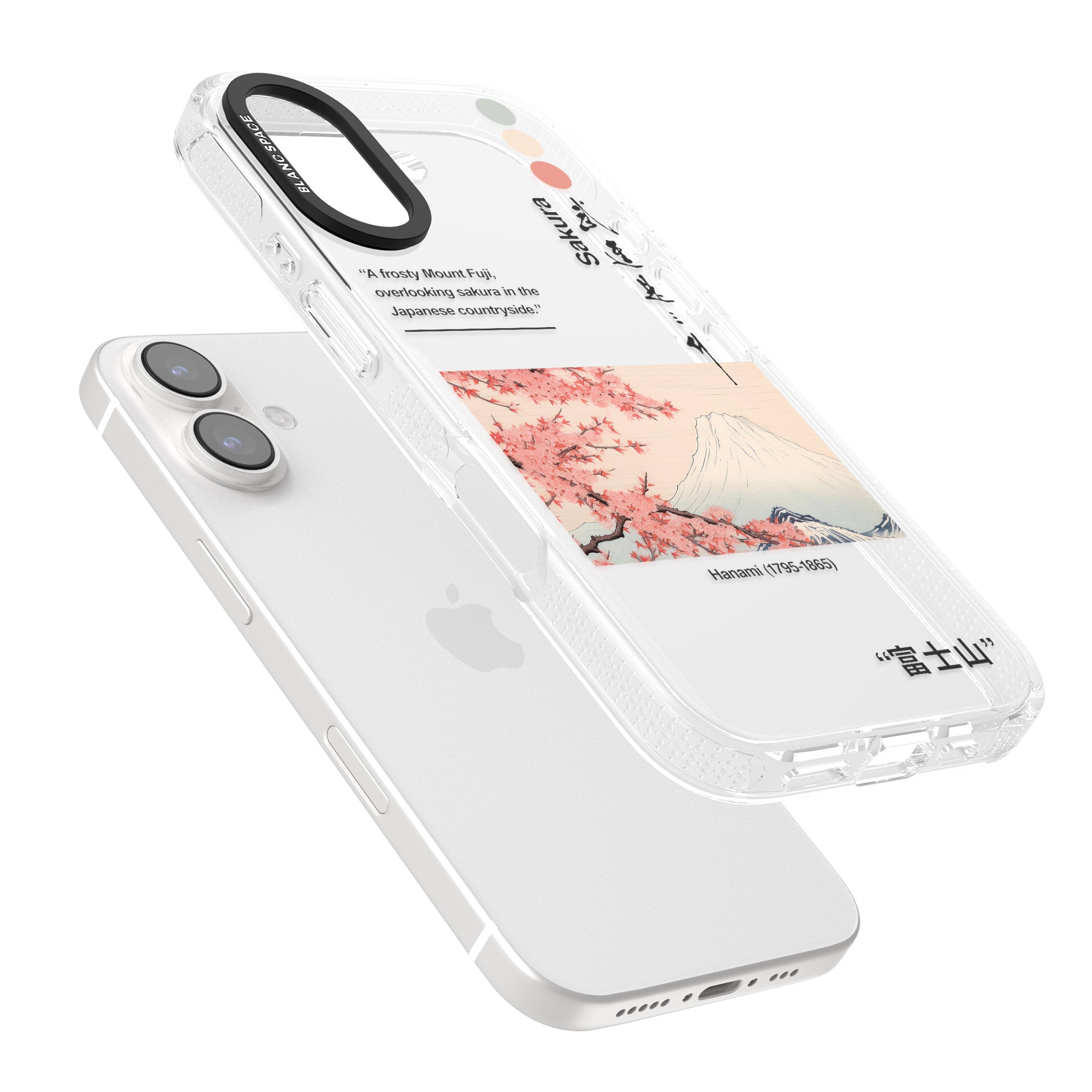 Hanami iPhone 16 / 16 Plus Clear Case Impact Air - Blanc Space