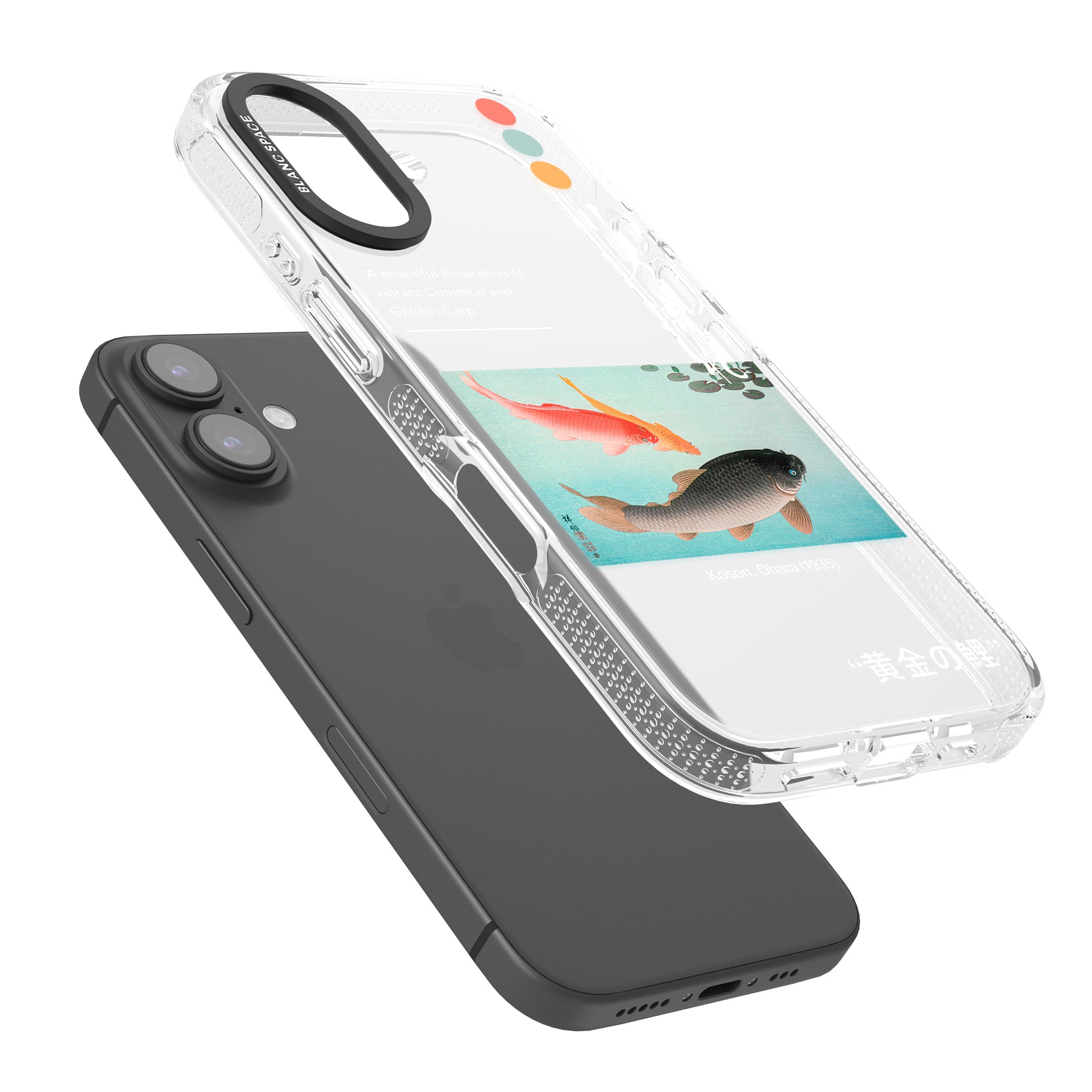 Golden Carp iPhone 16 / 16 Plus Clear Case Impact Air - Blanc Space