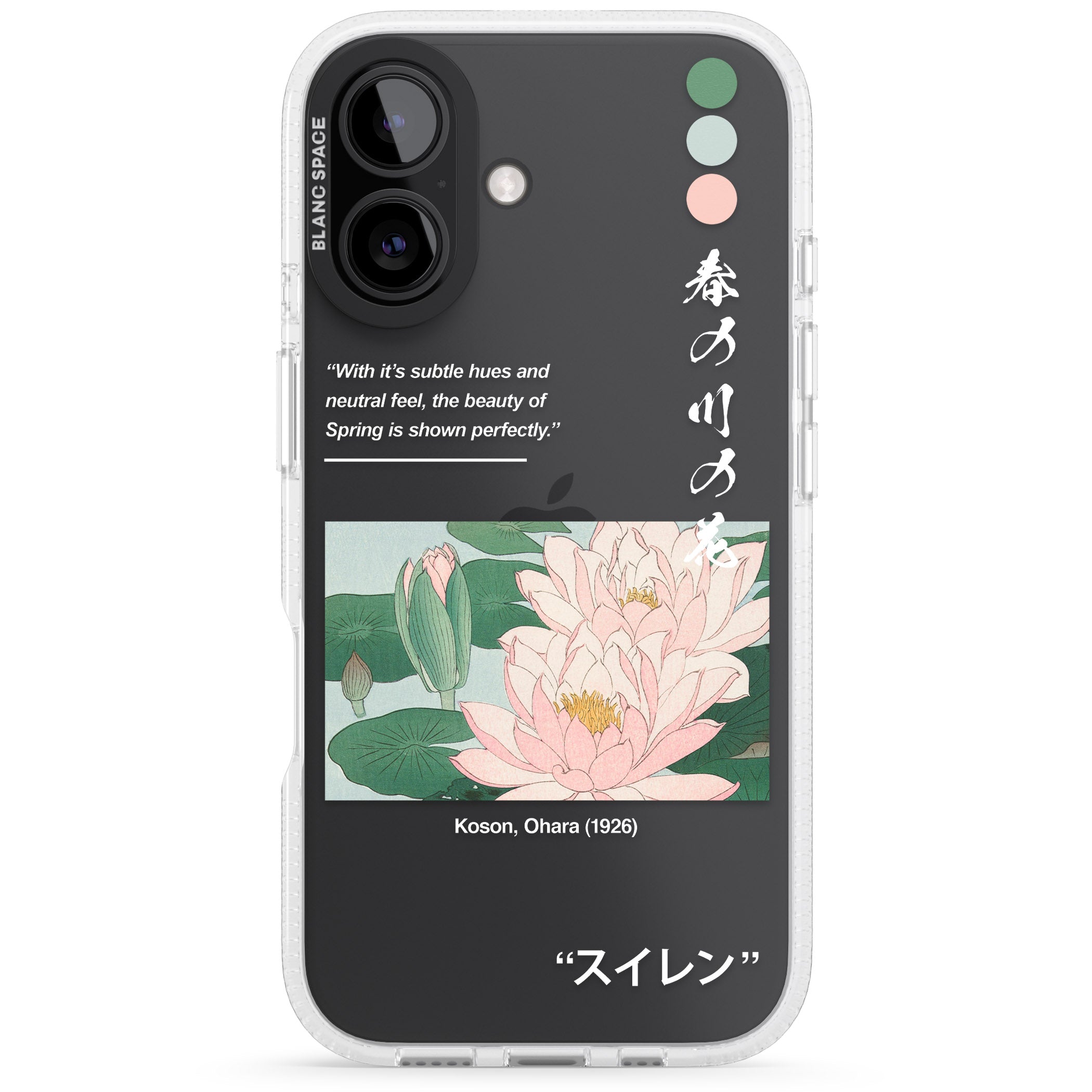 Water Lily iPhone 16 / 16 Plus Clear Case Impact Air - Blanc Space