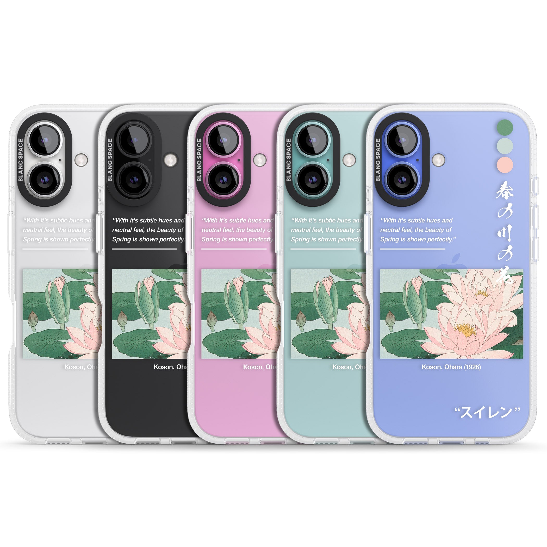 Water Lily iPhone 16 / 16 Plus Clear Case Impact Air - Blanc Space