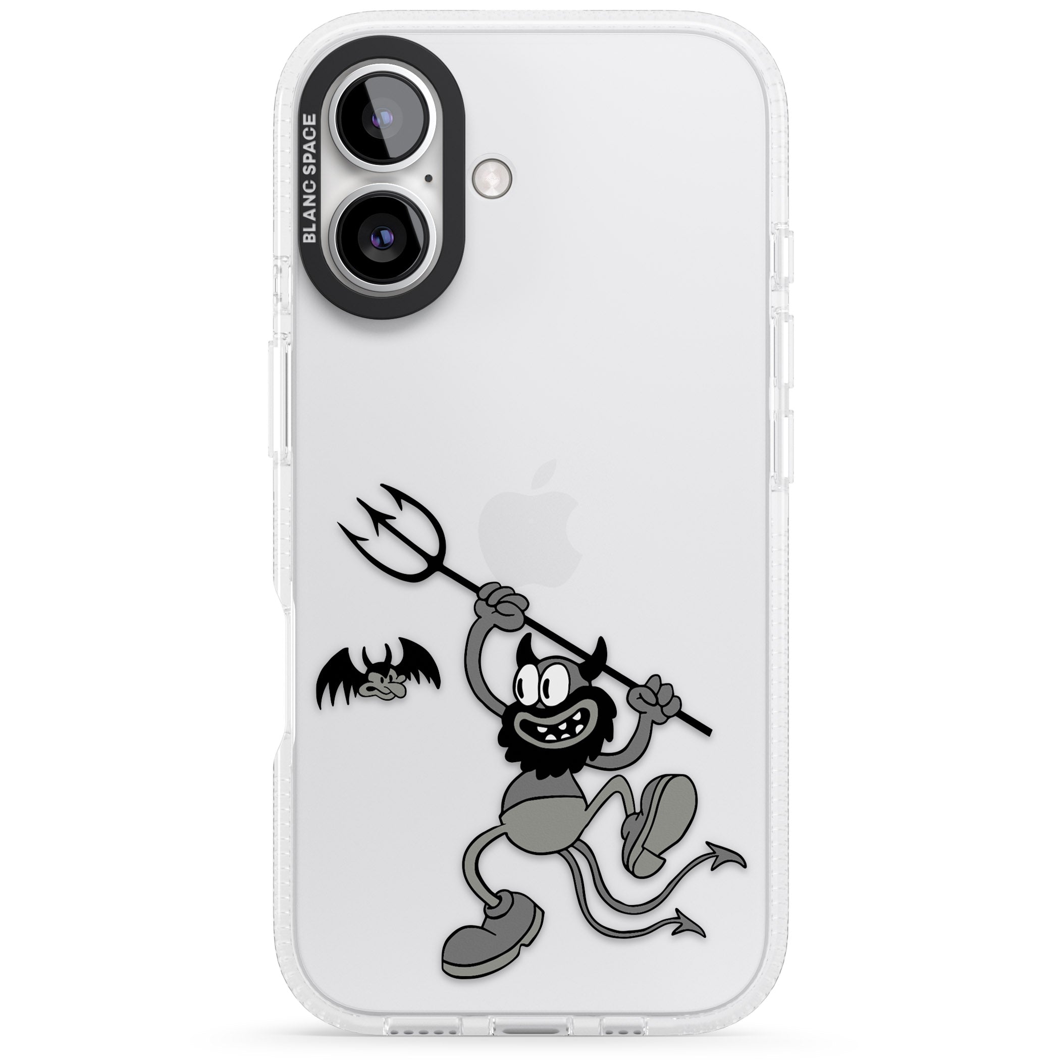 Dancing Devil iPhone 16 / 16 Plus Clear Case Impact Air - Blanc Space