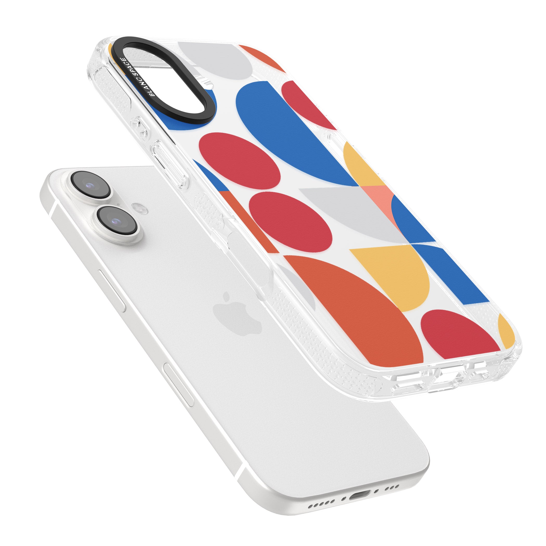 Abstract Colourful Mix iPhone 16 / 16 Plus Clear Case Impact Air - Blanc Space