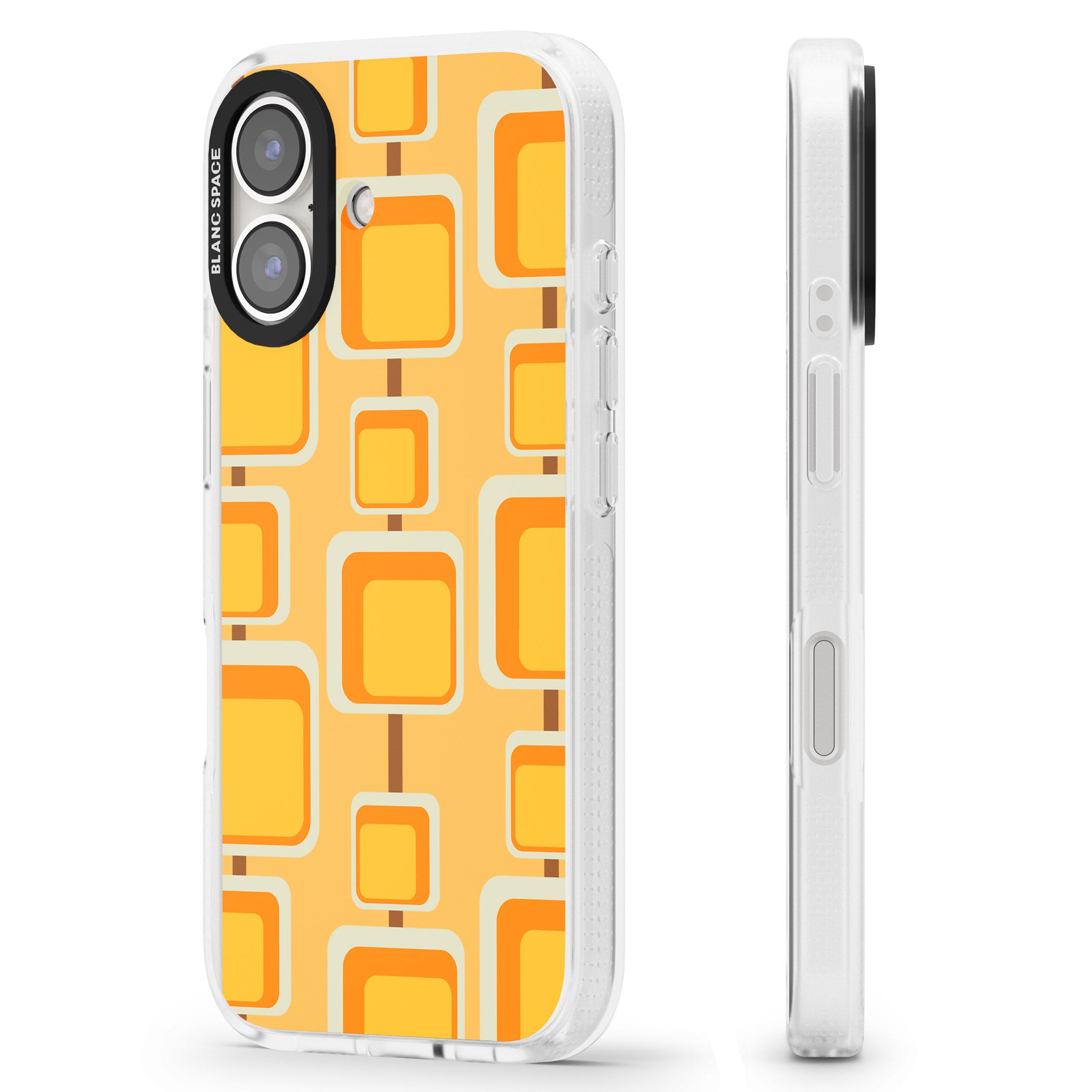 Sunny Mid-Century Squares iPhone 16 / 16 Plus Clear Case Impact Air - Blanc Space