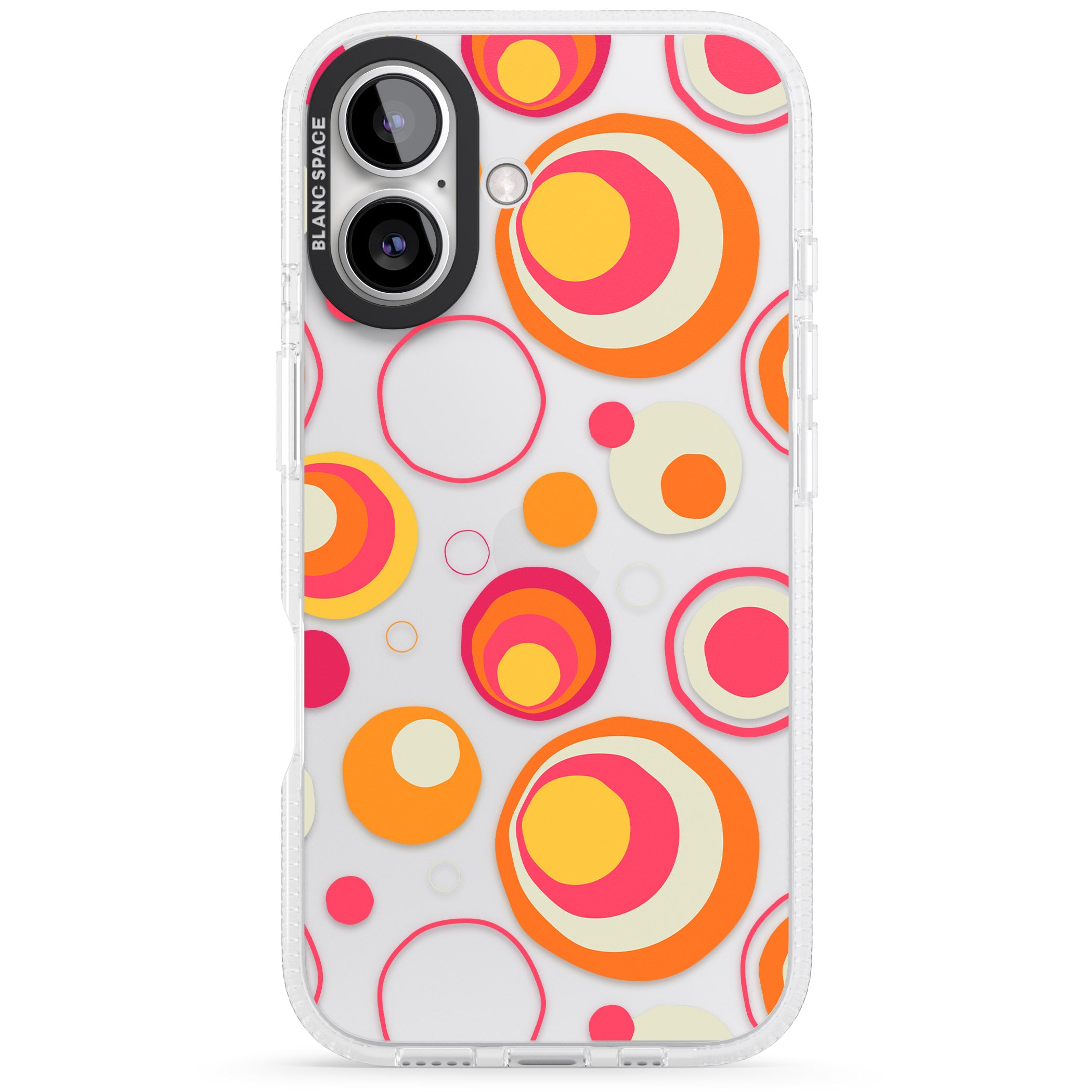 Mid-Century Party Pattern iPhone 16 / 16 Plus Clear Case Impact Air - Blanc Space