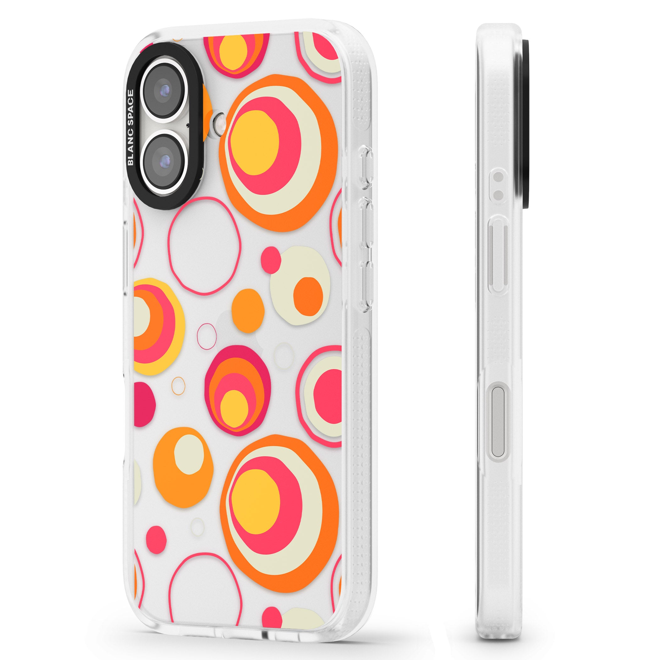 Mid-Century Party Pattern iPhone 16 / 16 Plus Clear Case Impact Air - Blanc Space