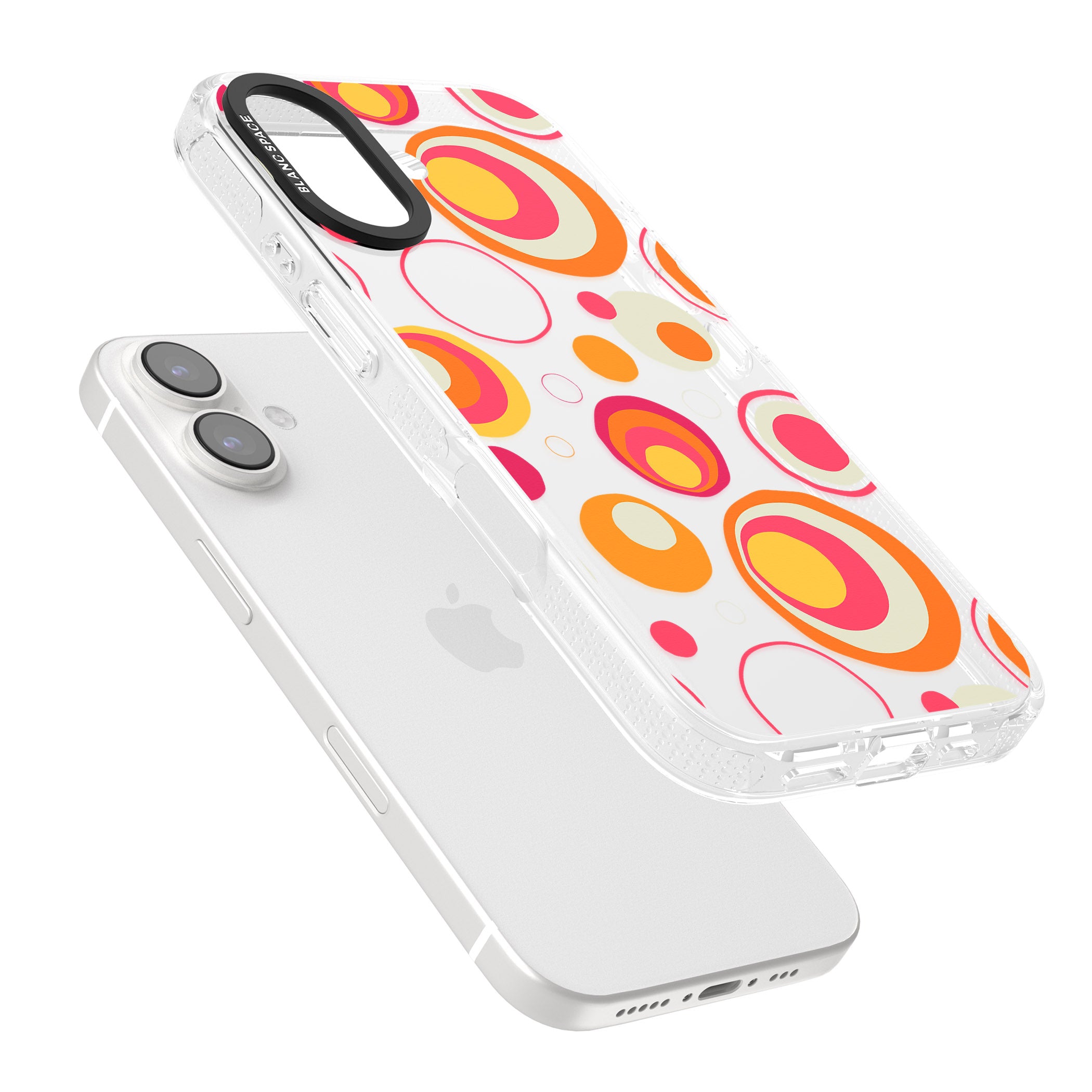 Mid-Century Party Pattern iPhone 16 / 16 Plus Clear Case Impact Air - Blanc Space