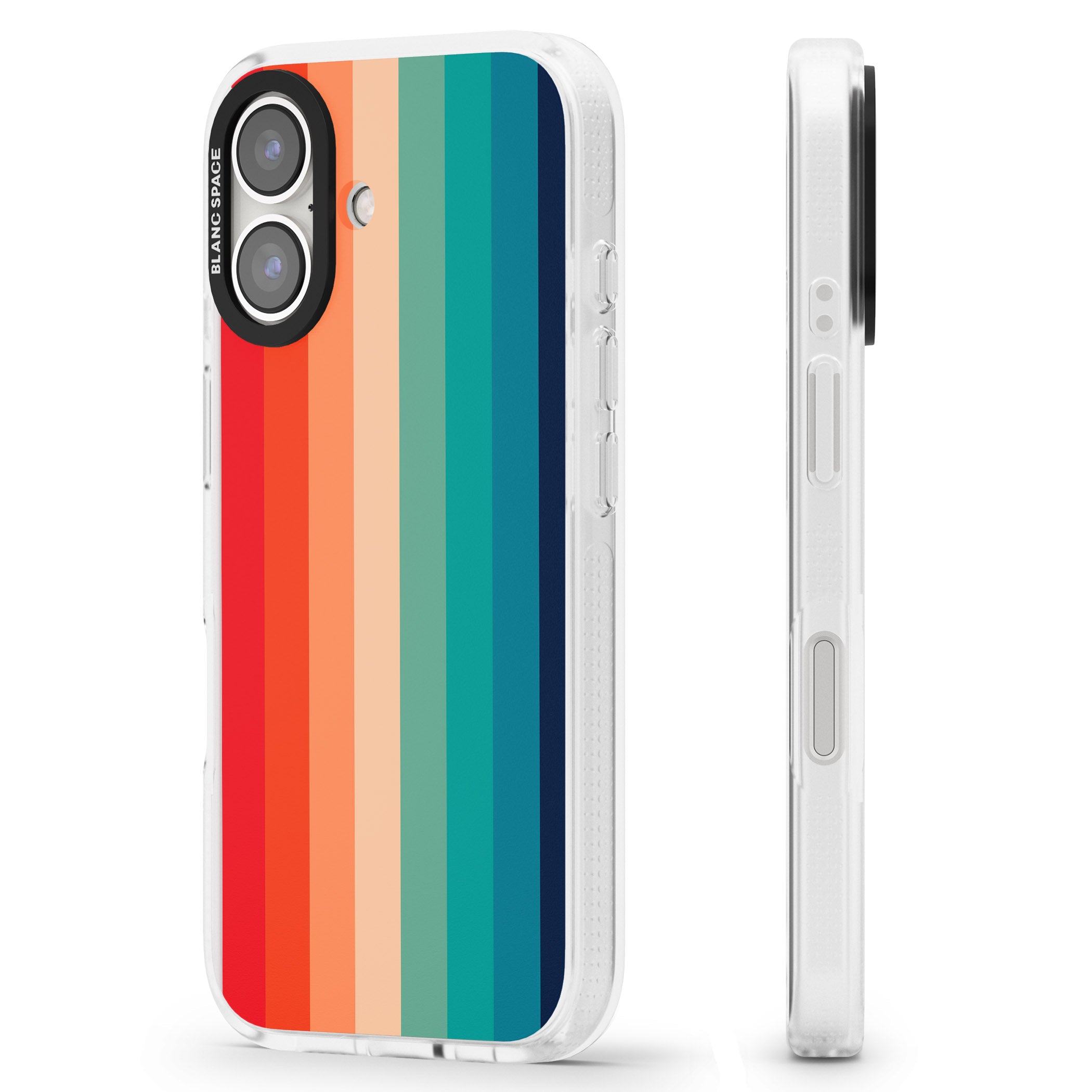 Retro 70's Colour Palette iPhone 16 / 16 Plus Clear Case Impact Air - Blanc Space