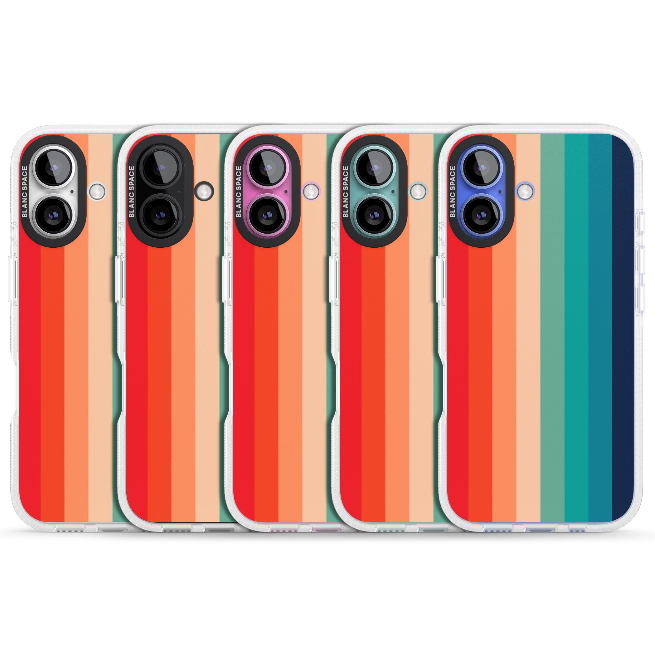 Retro 70's Colour Palette iPhone 16 / 16 Plus Clear Case Impact Air - Blanc Space