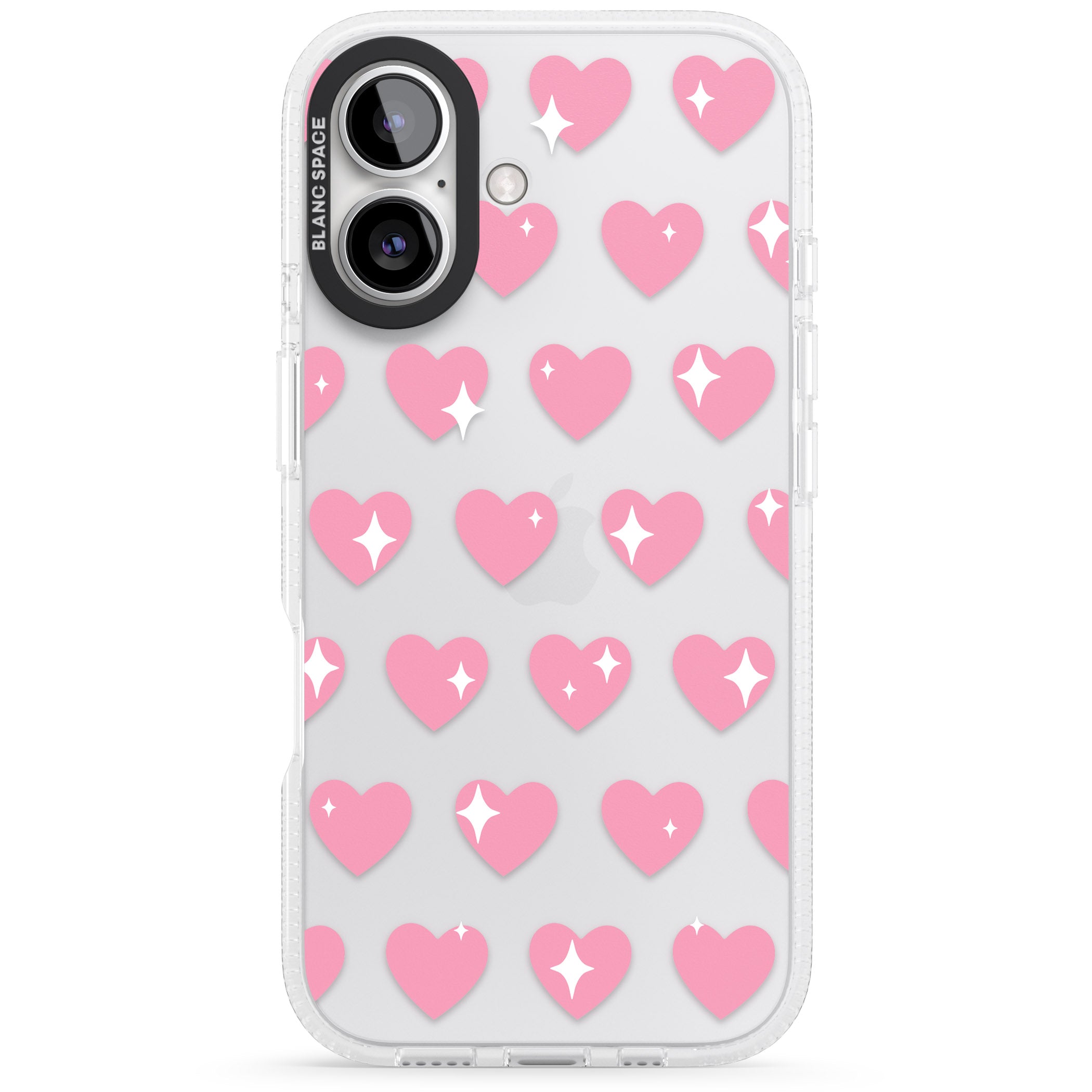 Sweet Hearts iPhone 16 / 16 Plus Clear Case Impact Air - Blanc Space