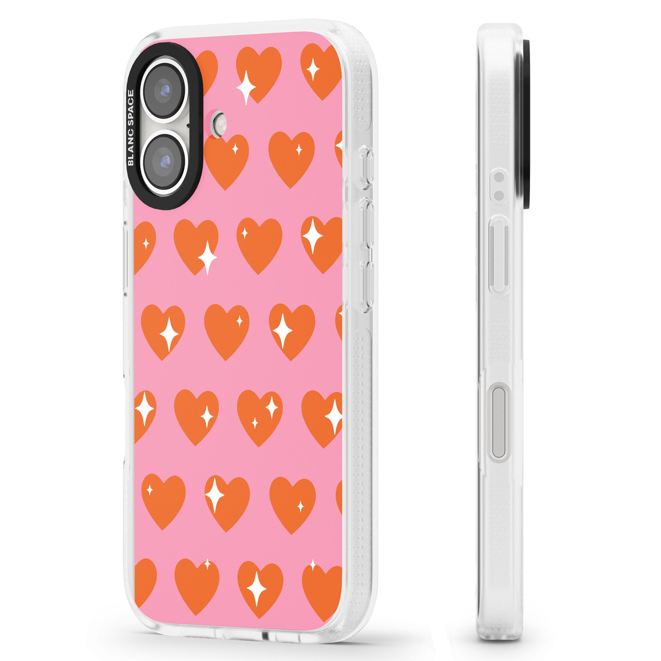 Sweet Hearts (Sunset) iPhone 16 / 16 Plus Clear Case Impact Air - Blanc Space