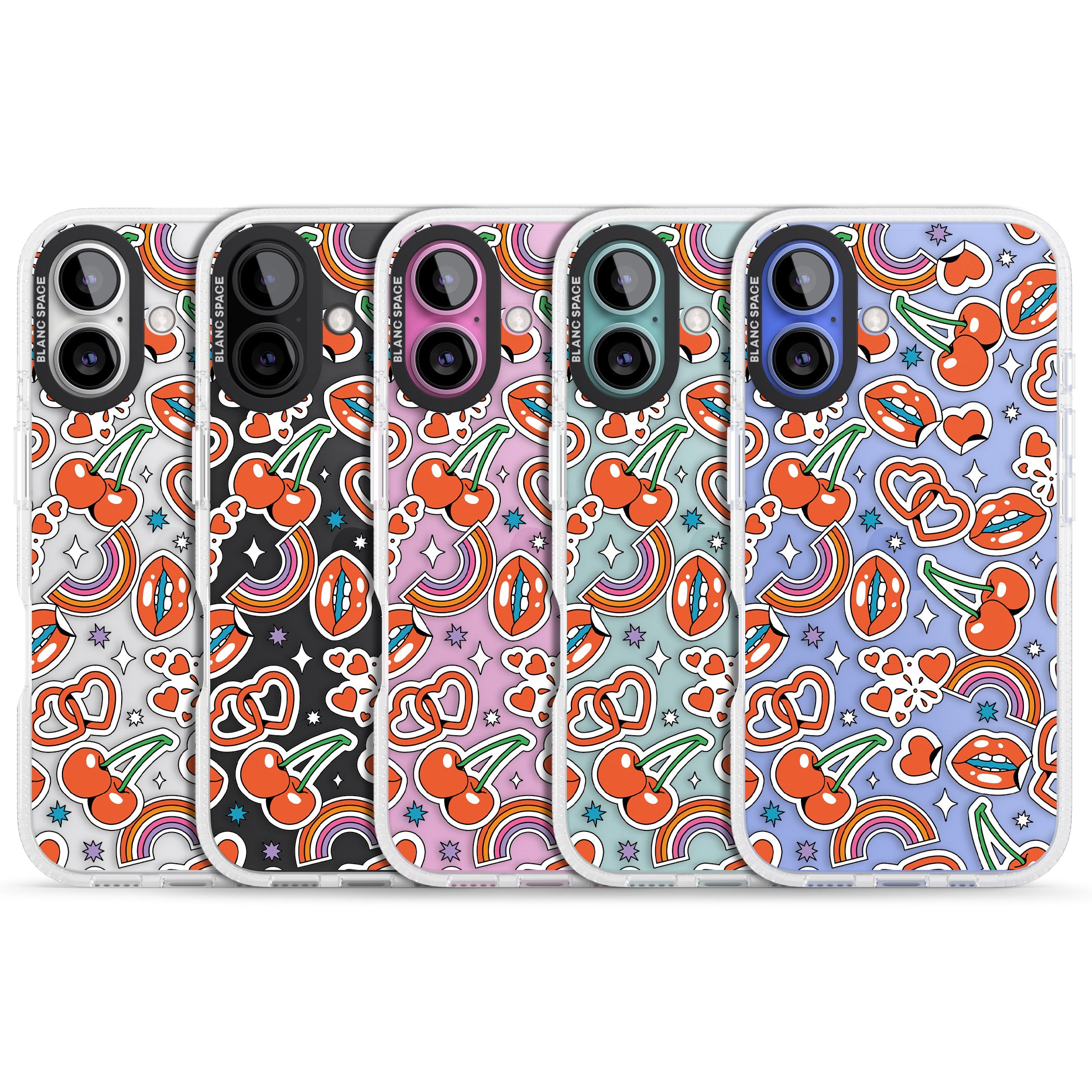 Red Sticker Pop iPhone 16 / 16 Plus Clear Case Impact Air - Blanc Space