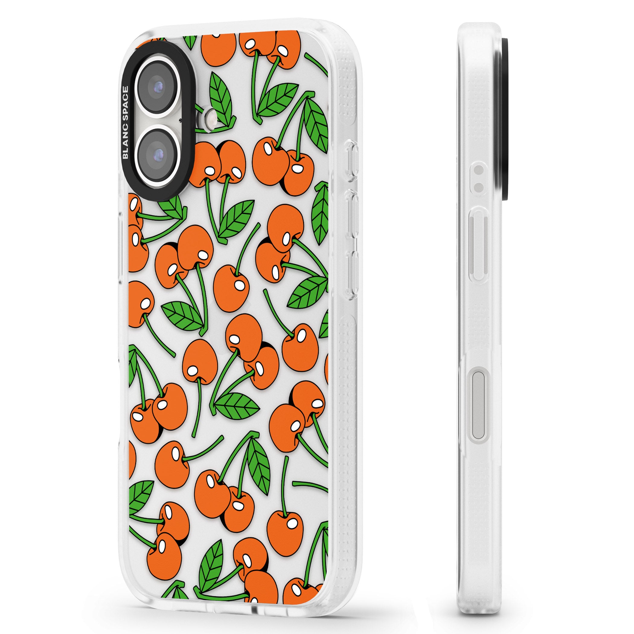 Orchard Fresh Cherries iPhone 16 / 16 Plus Clear Case Impact Air - Blanc Space