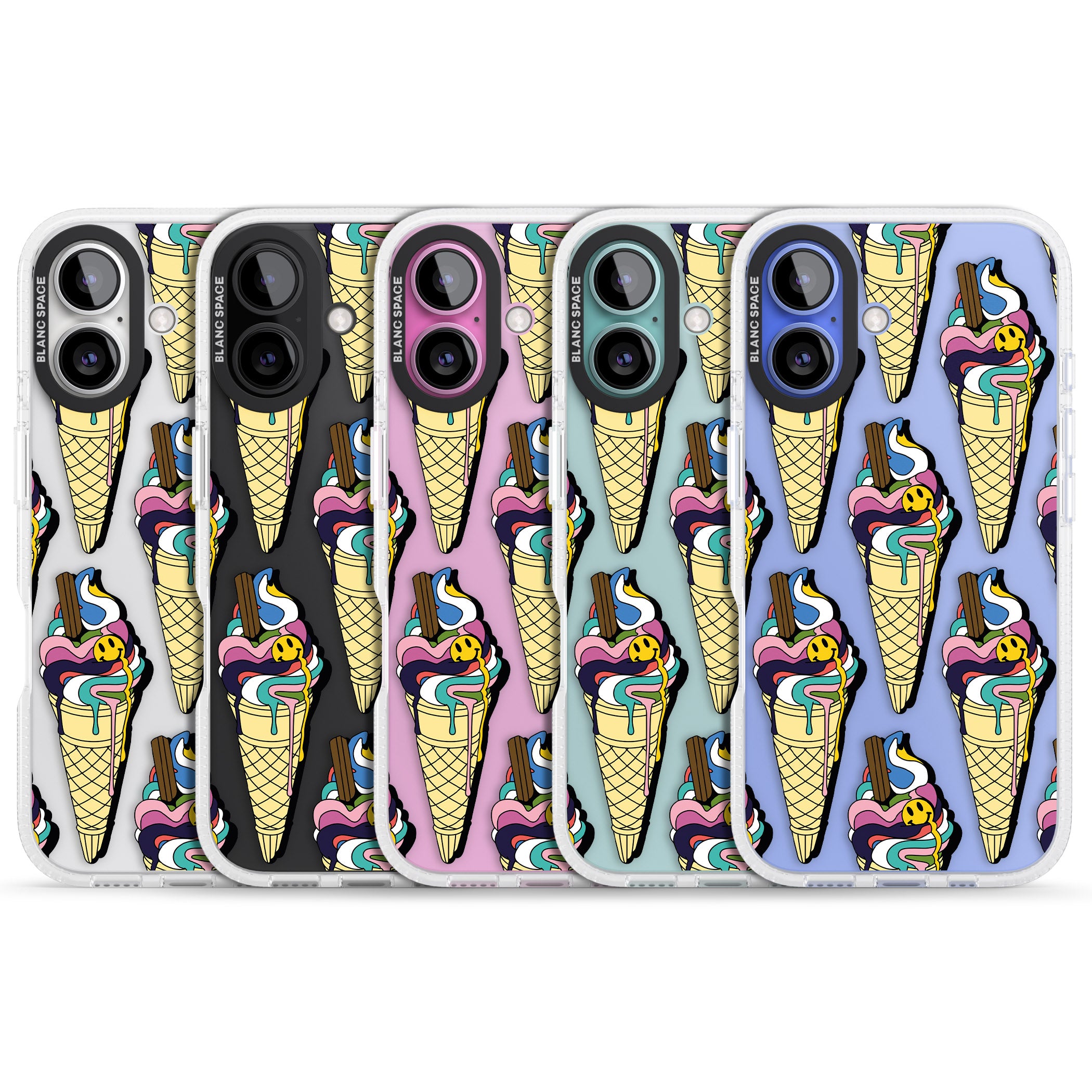 Trip & Drip Ice Cream iPhone 16 / 16 Plus Clear Case Impact Air - Blanc Space