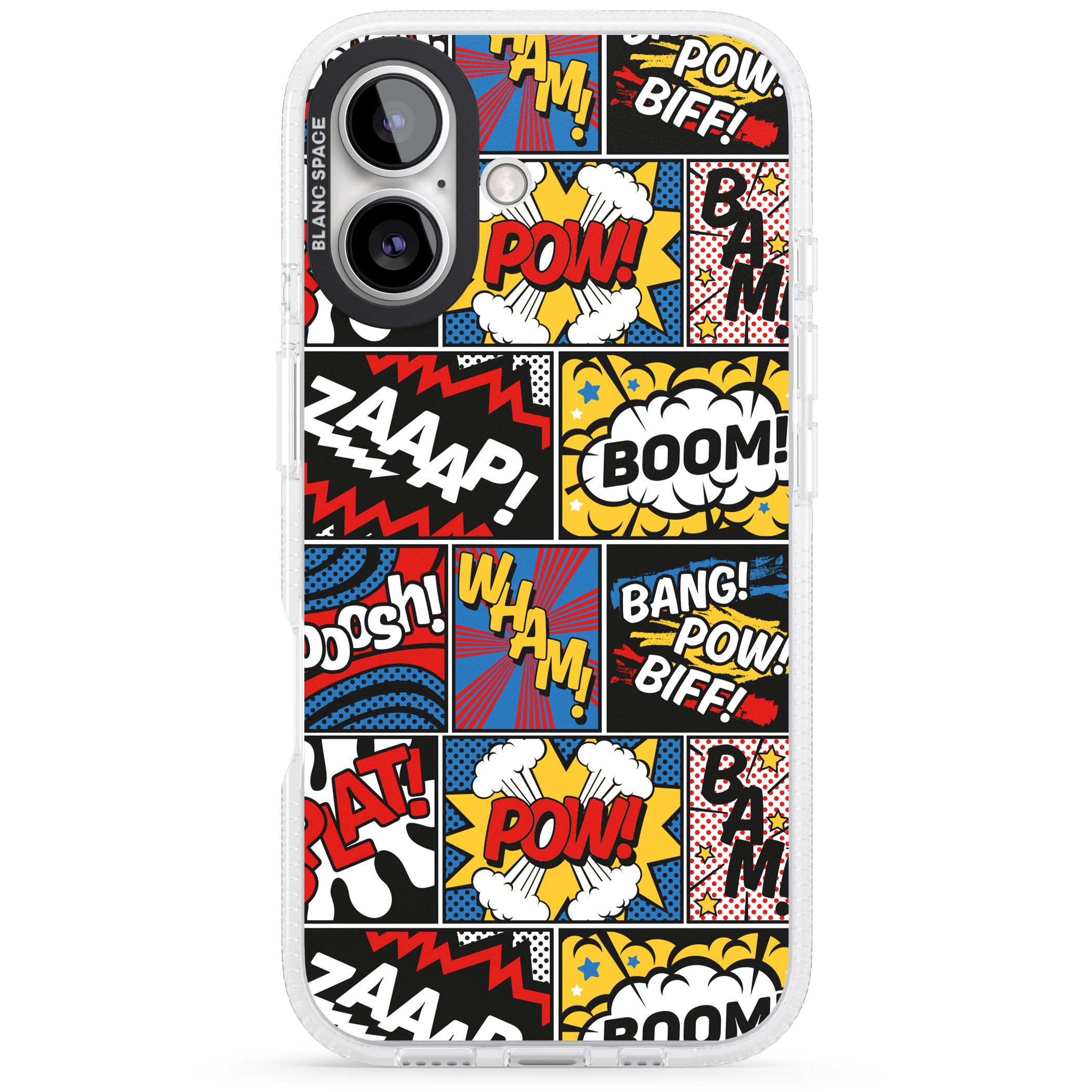 Onomatopoeia iPhone 16 / 16 Plus Clear Case Impact Air - Blanc Space