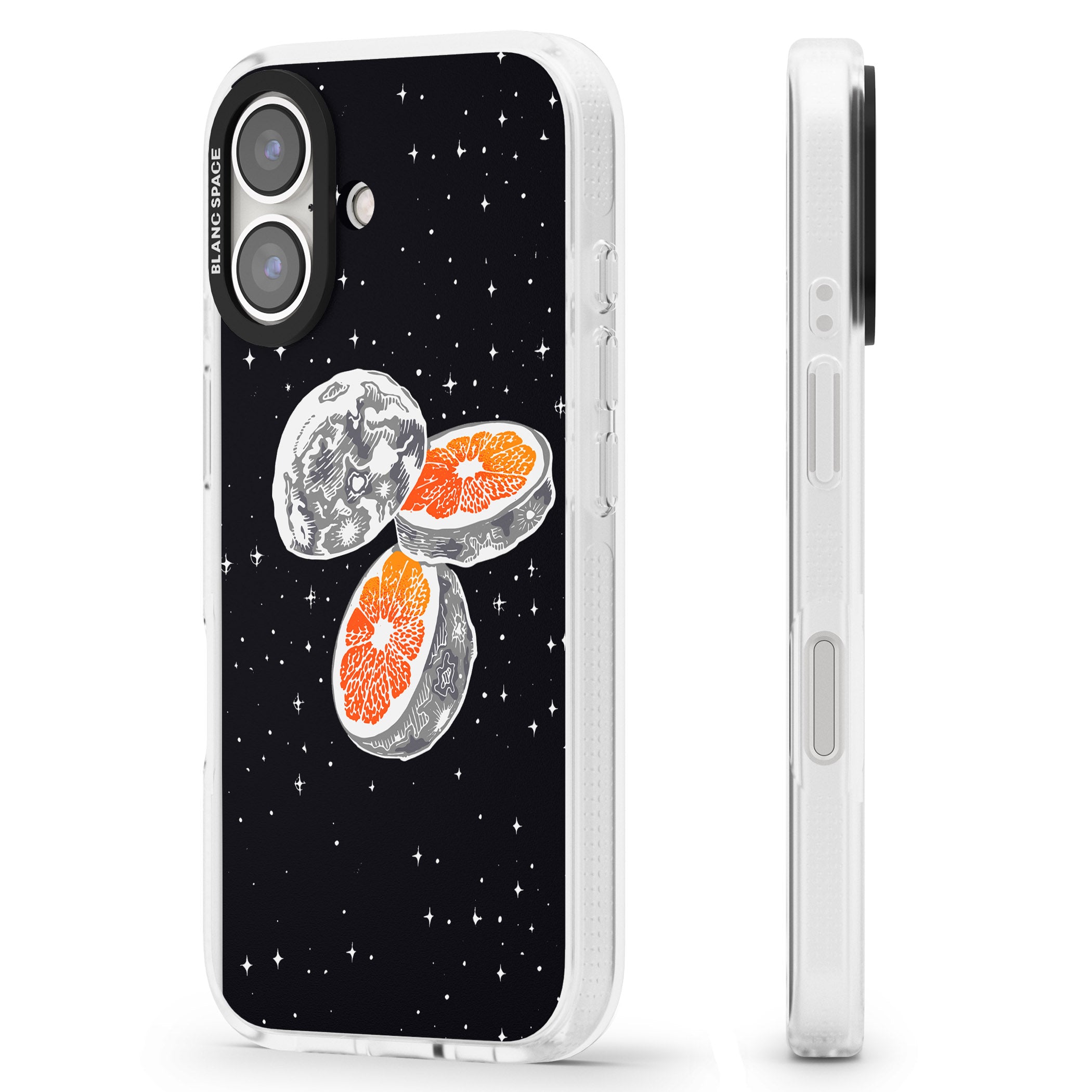 Blood Orange Moon iPhone 16 / 16 Plus Clear Case Impact Air - Blanc Space