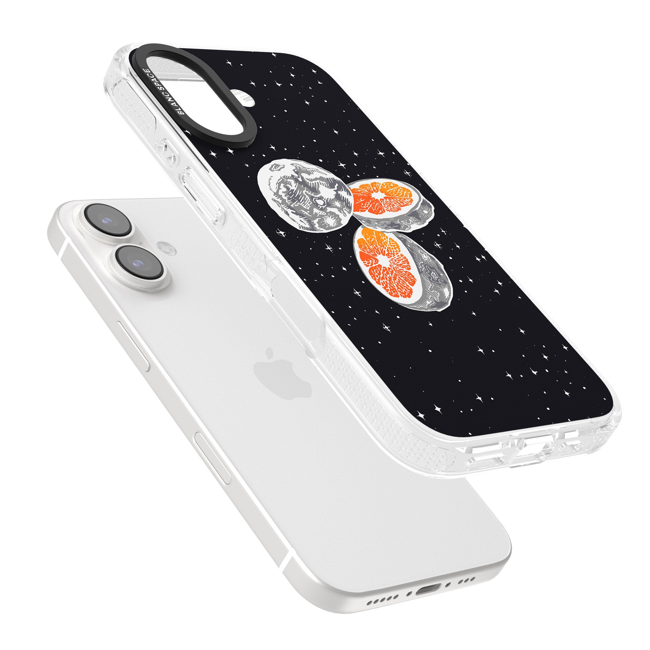 Blood Orange Moon iPhone 16 / 16 Plus Clear Case Impact Air - Blanc Space